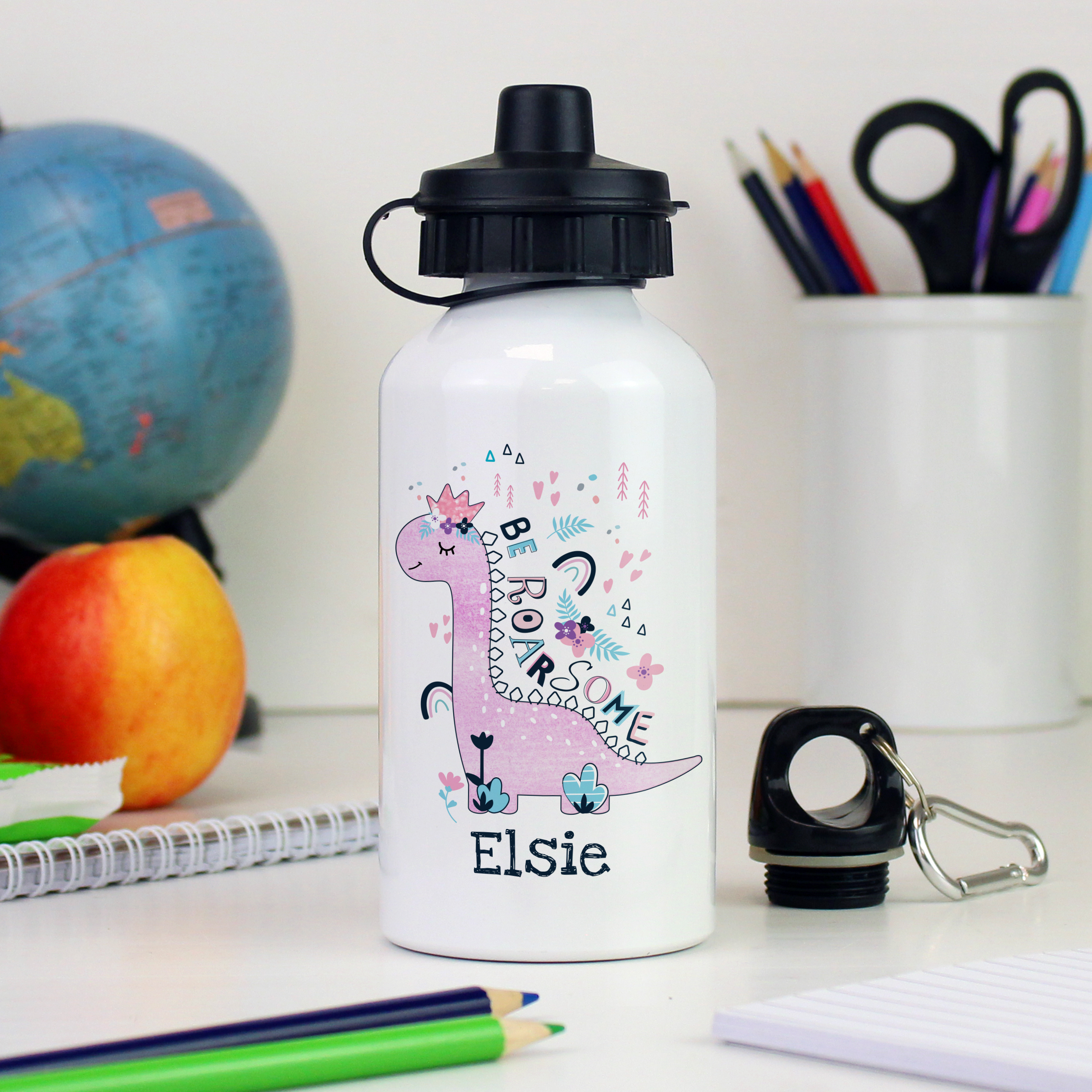 Personalised Dinosaur Water Bottle - 'Be Roarsome' 400ml