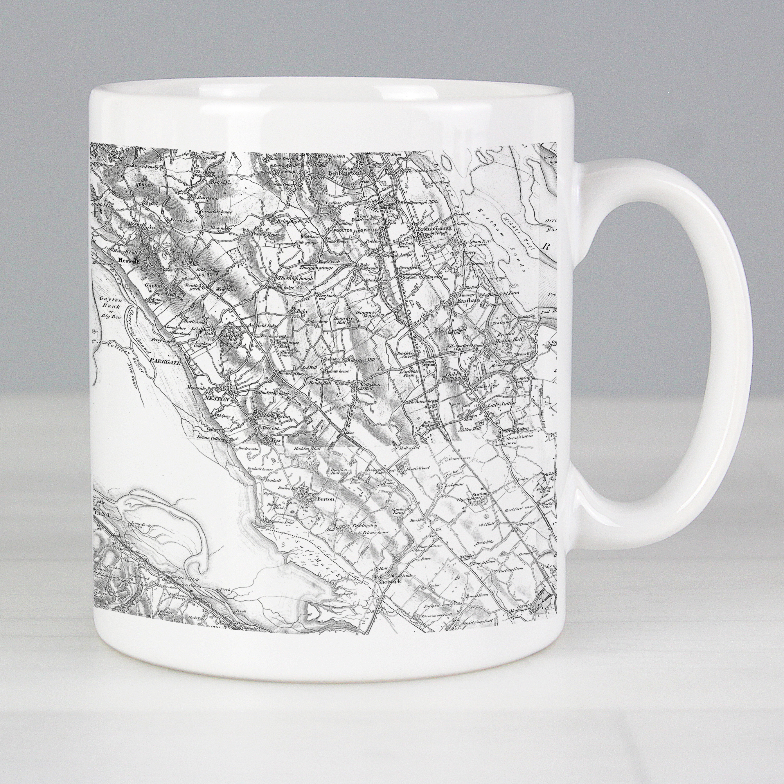 Personalised Vintage Map Mug | 1805-1874 Ordnance Survey Design