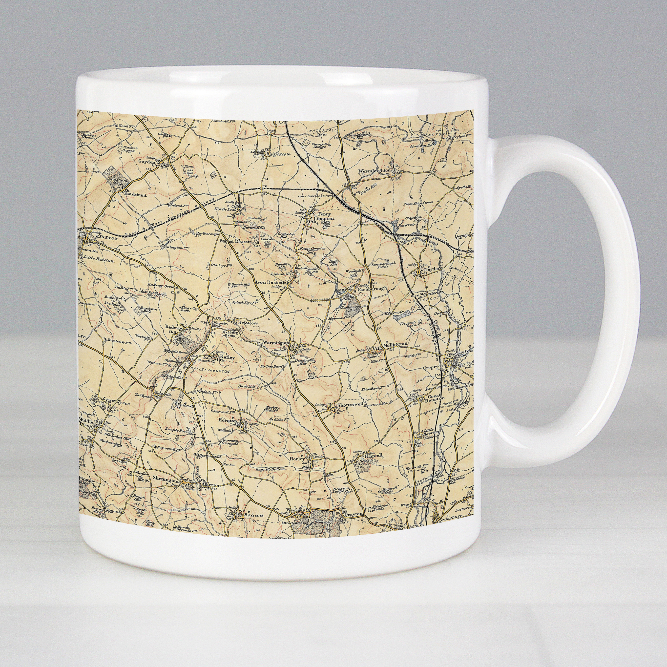 Personalised Vintage Map Mug | 1896-1904 Ordnance Survey Design
