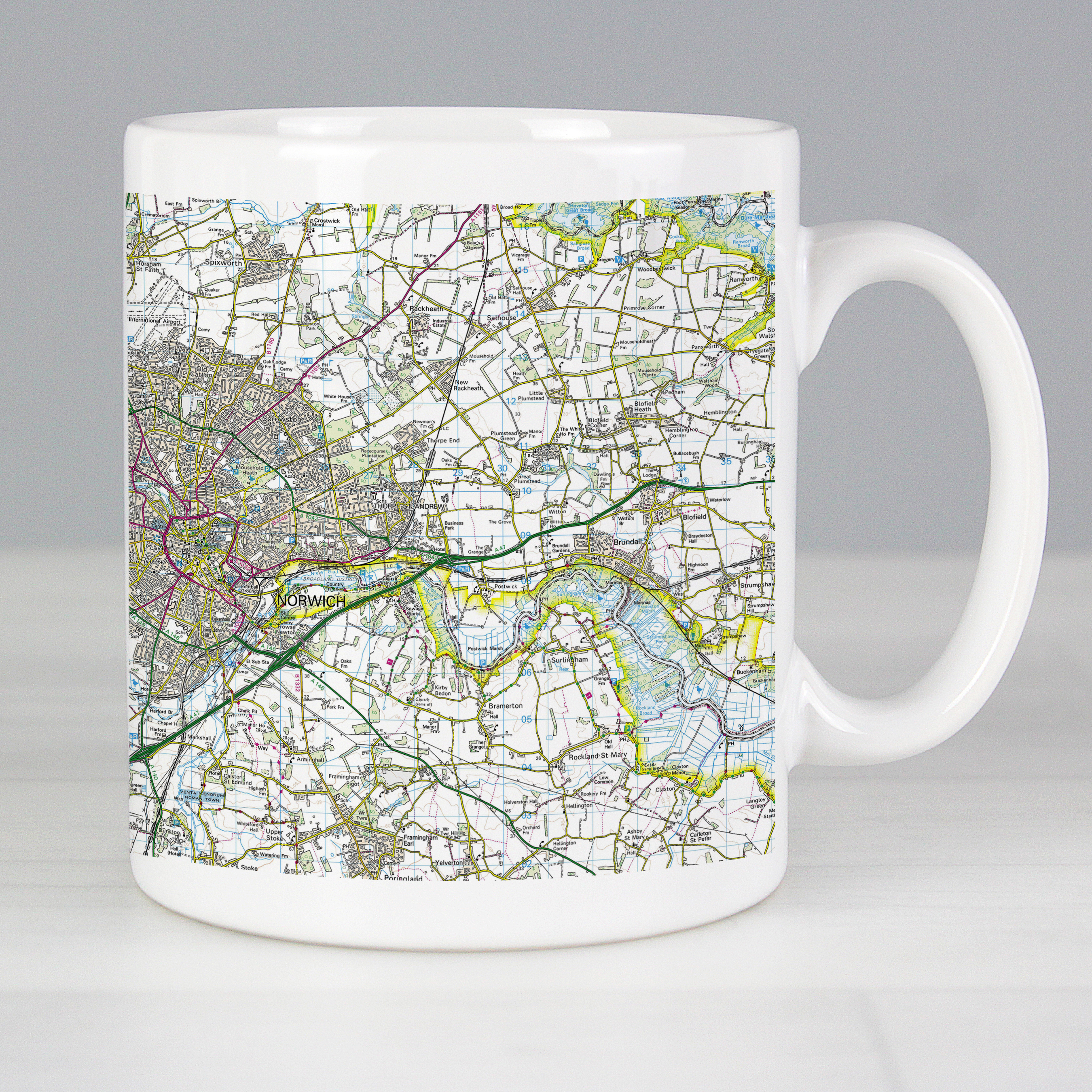 Personalised Present Day Map Mug | Custom Postcode Gift