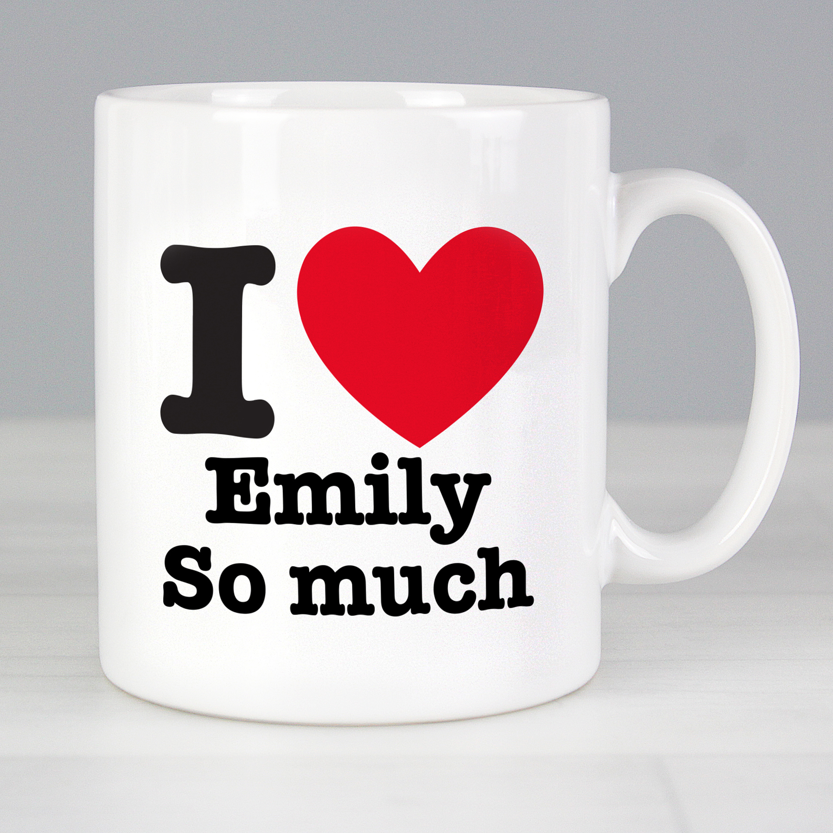 Personalised I Heart Mug with Message | Ceramic Gift