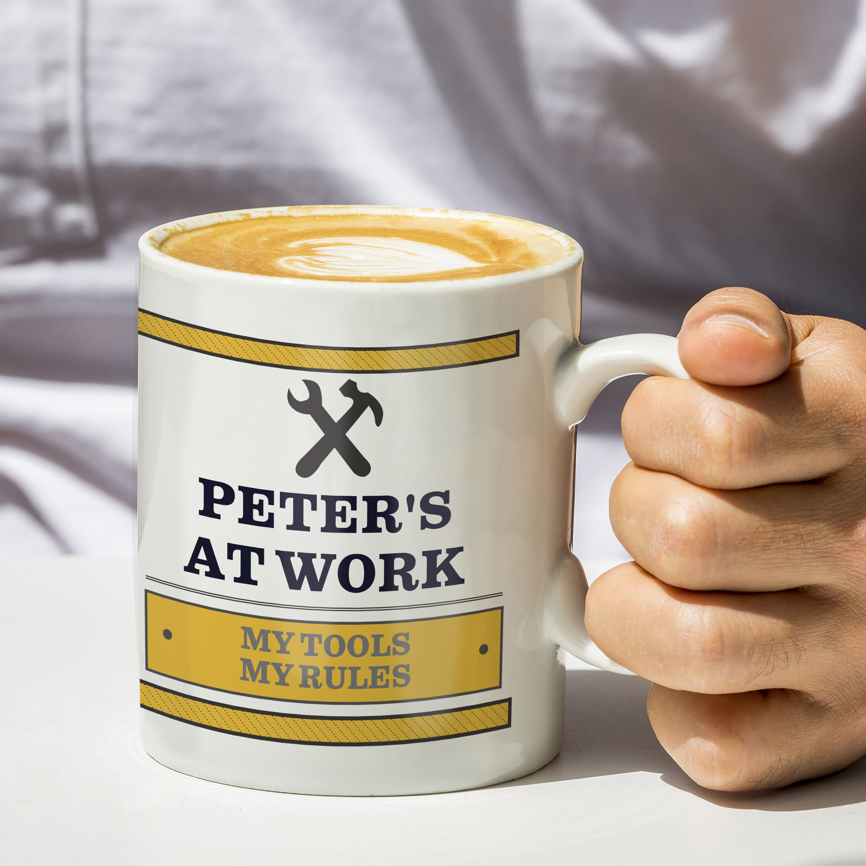Personalised Man At Work Ceramic Mug