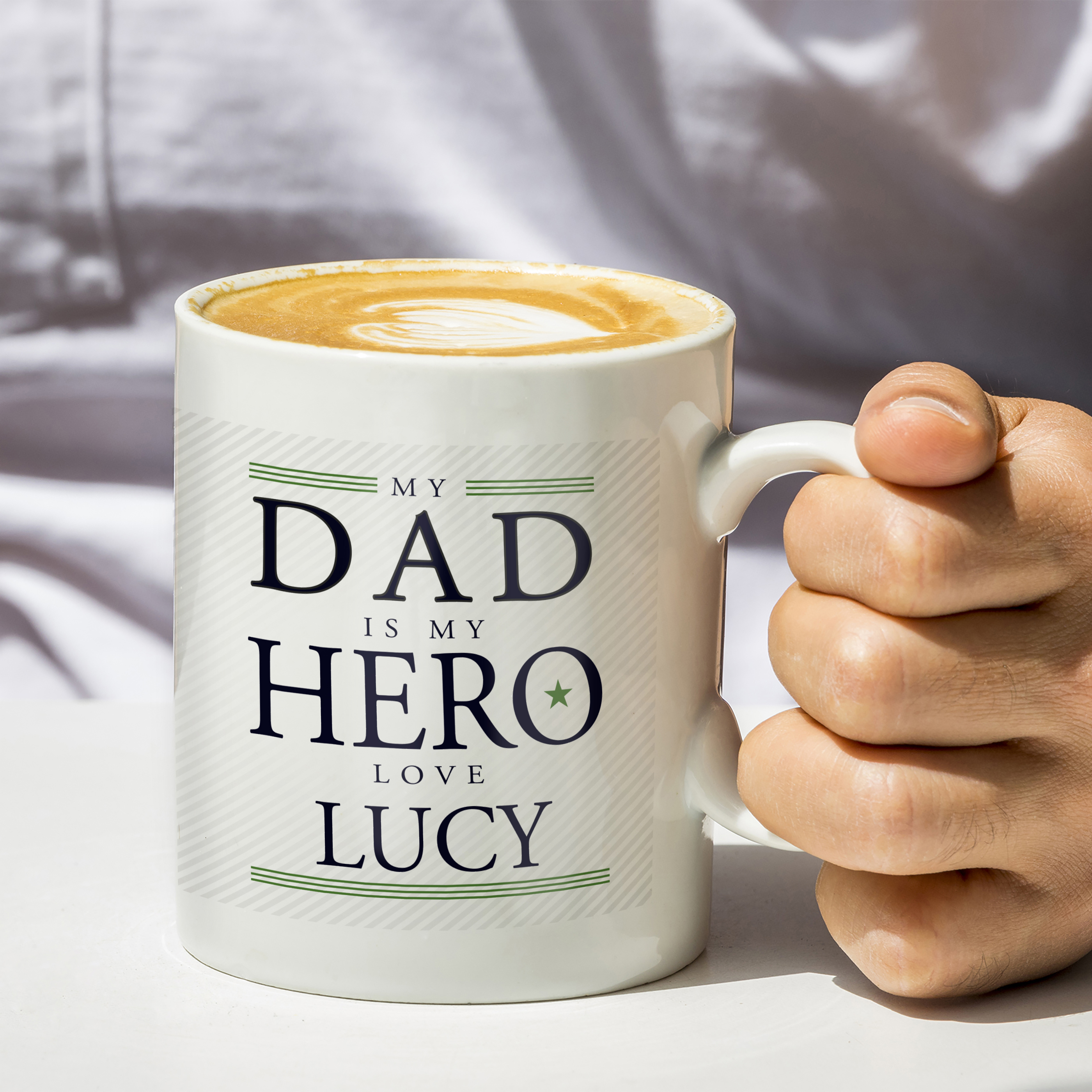 Personalised 'My Dad is My Hero' Ceramic Mug