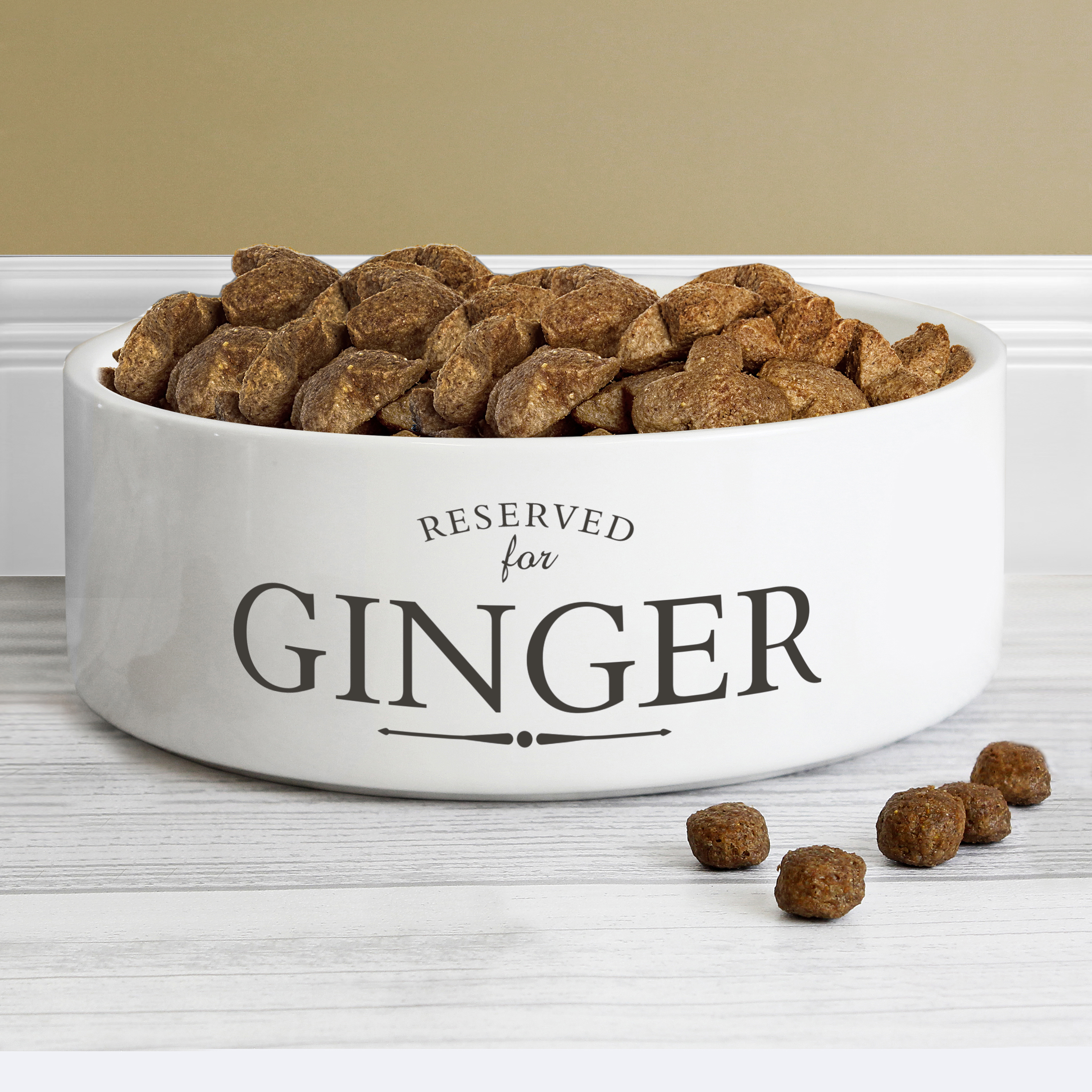 Personalised 'Reserved For' White Ceramic Pet Bowl