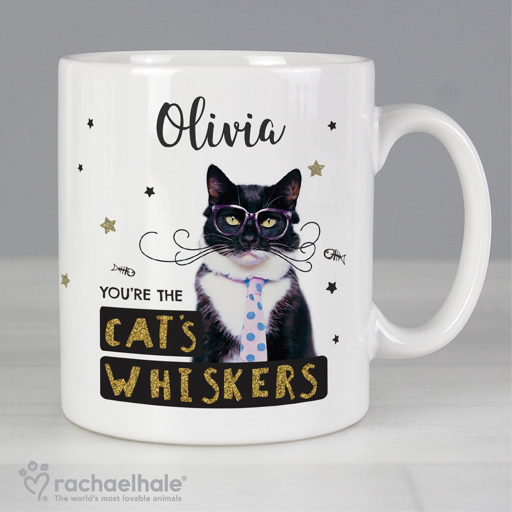 Personalised Rachael Hale 'Cat's Whiskers' Ceramic Mug