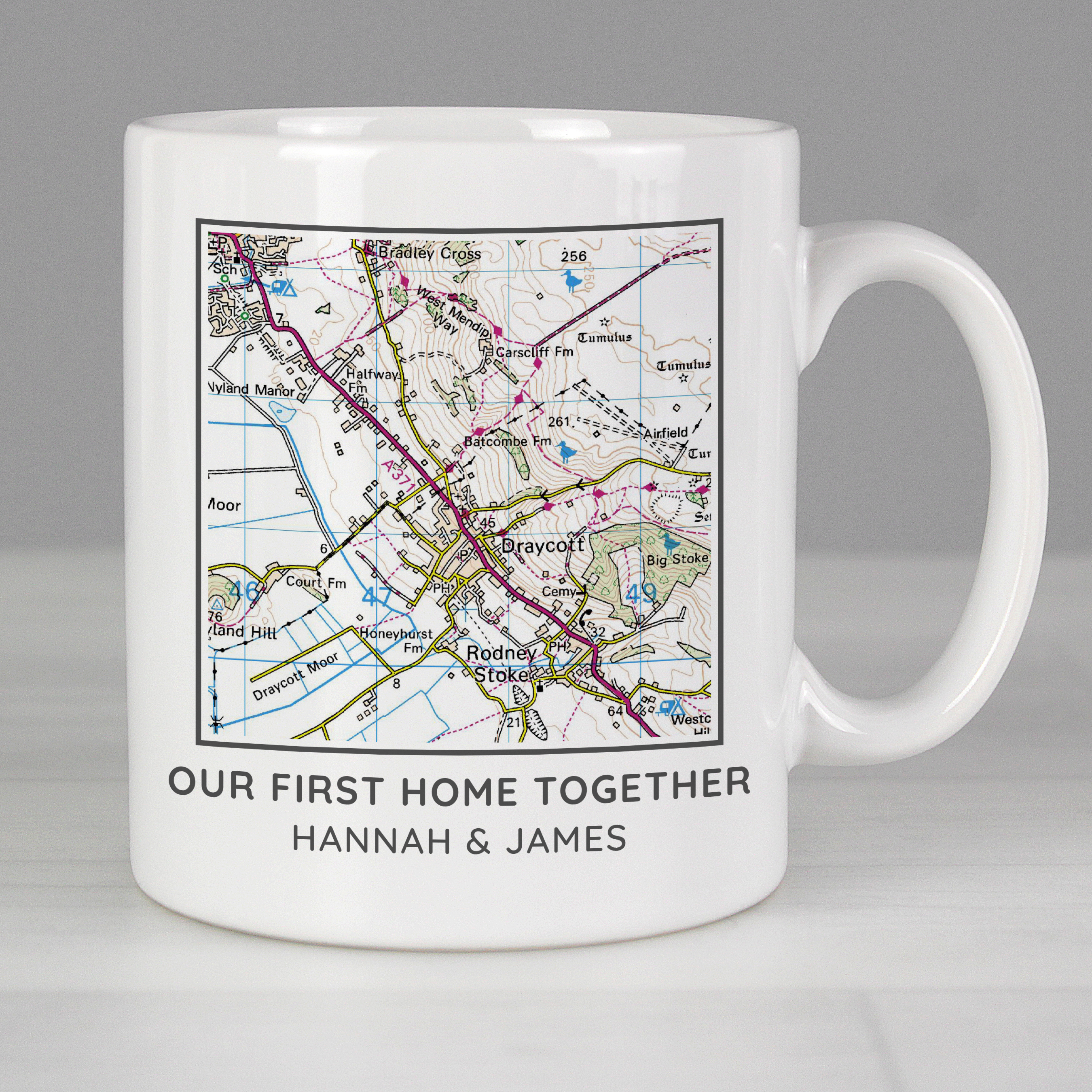 Personalised Present Day Map Mug - Ceramic Postcode Gift