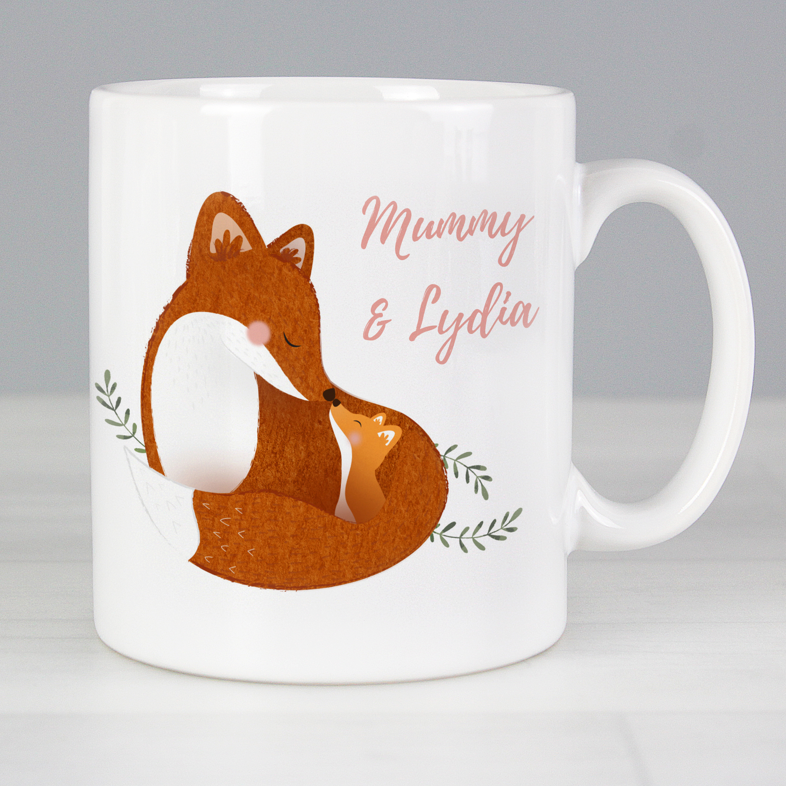 Personalised Mummy and Me Fox Mug - Ceramic Gift for Mum