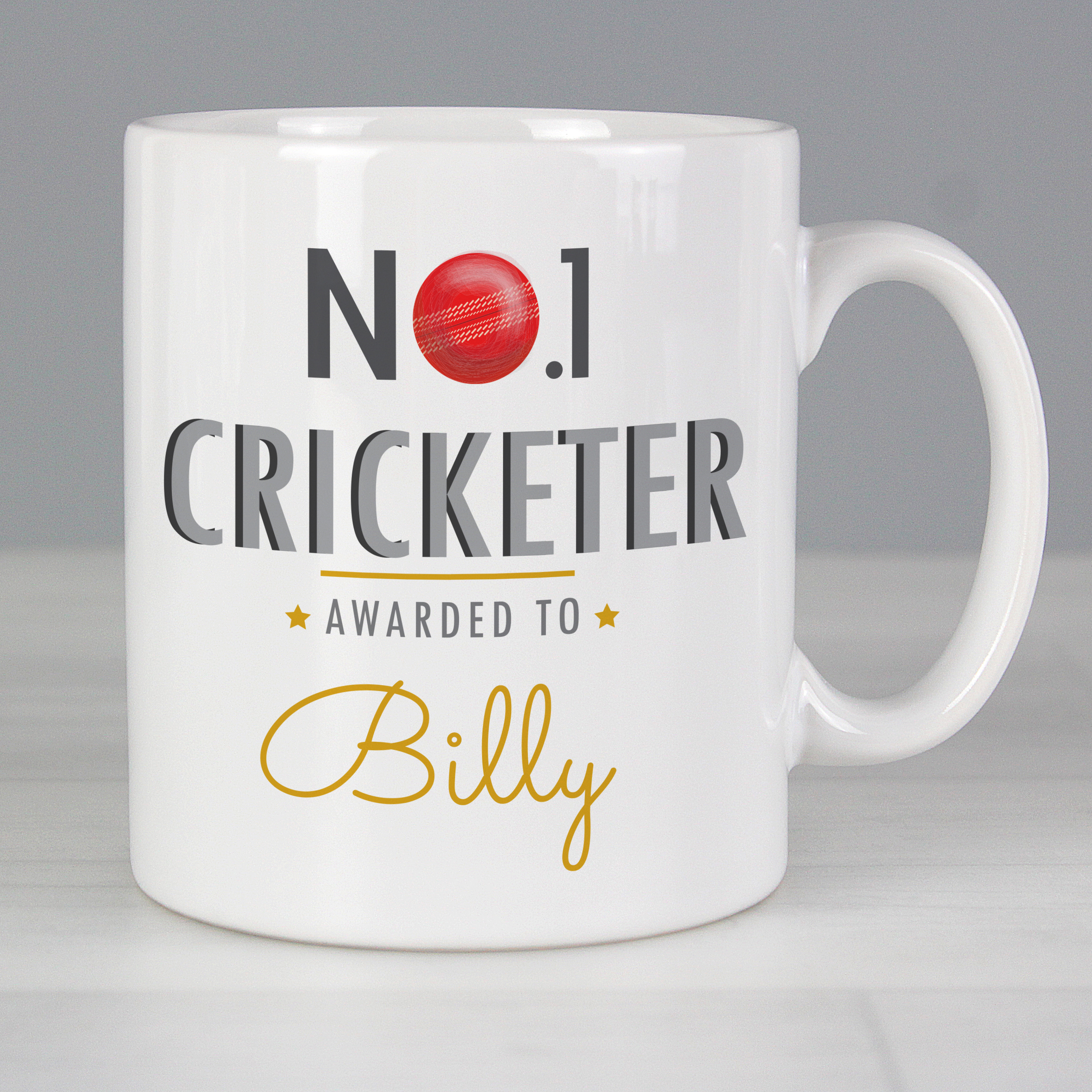Personalised No.1 Cricketer Mug - Ceramic Gift