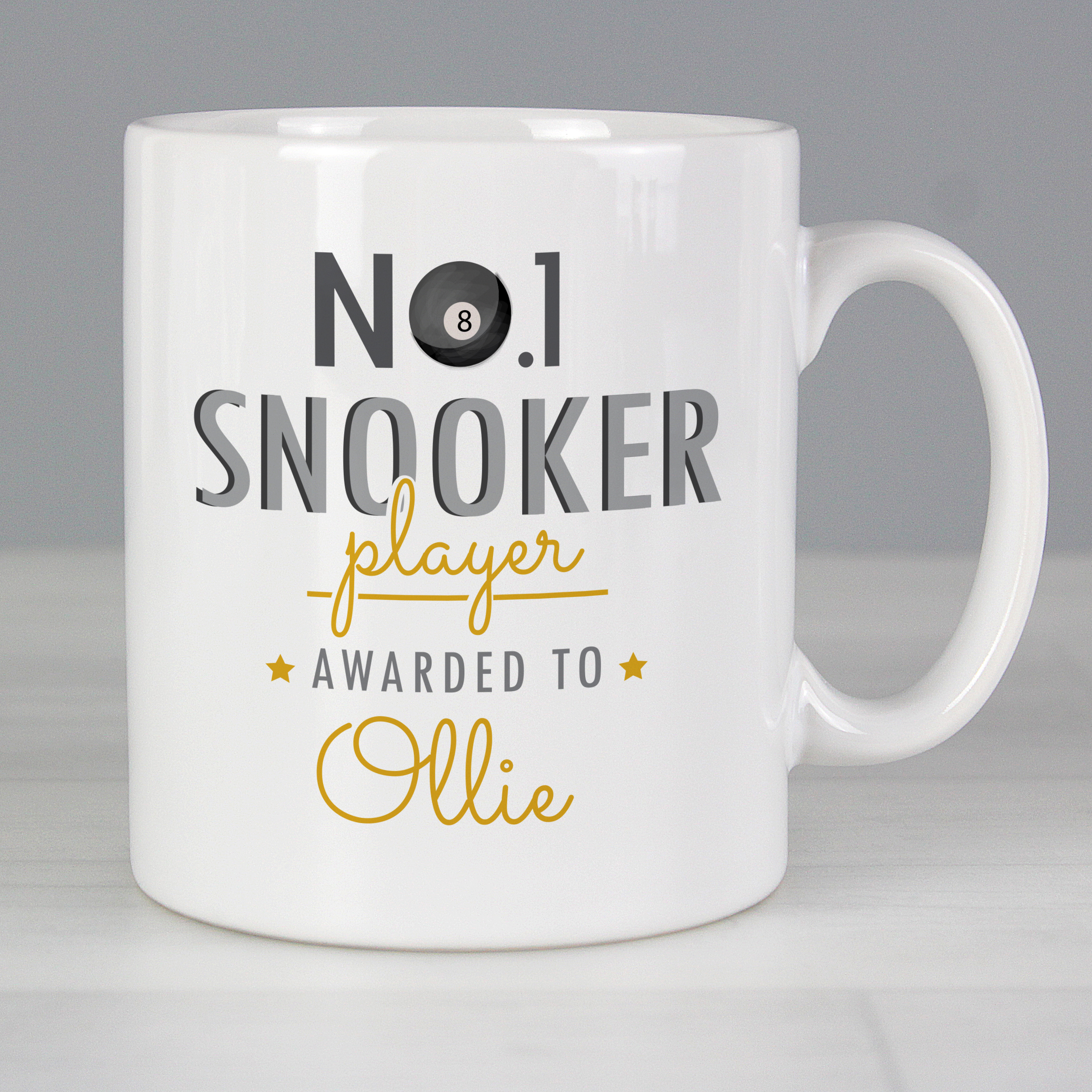 Personalised No.1 Snooker Player Mug - Ceramic Gift