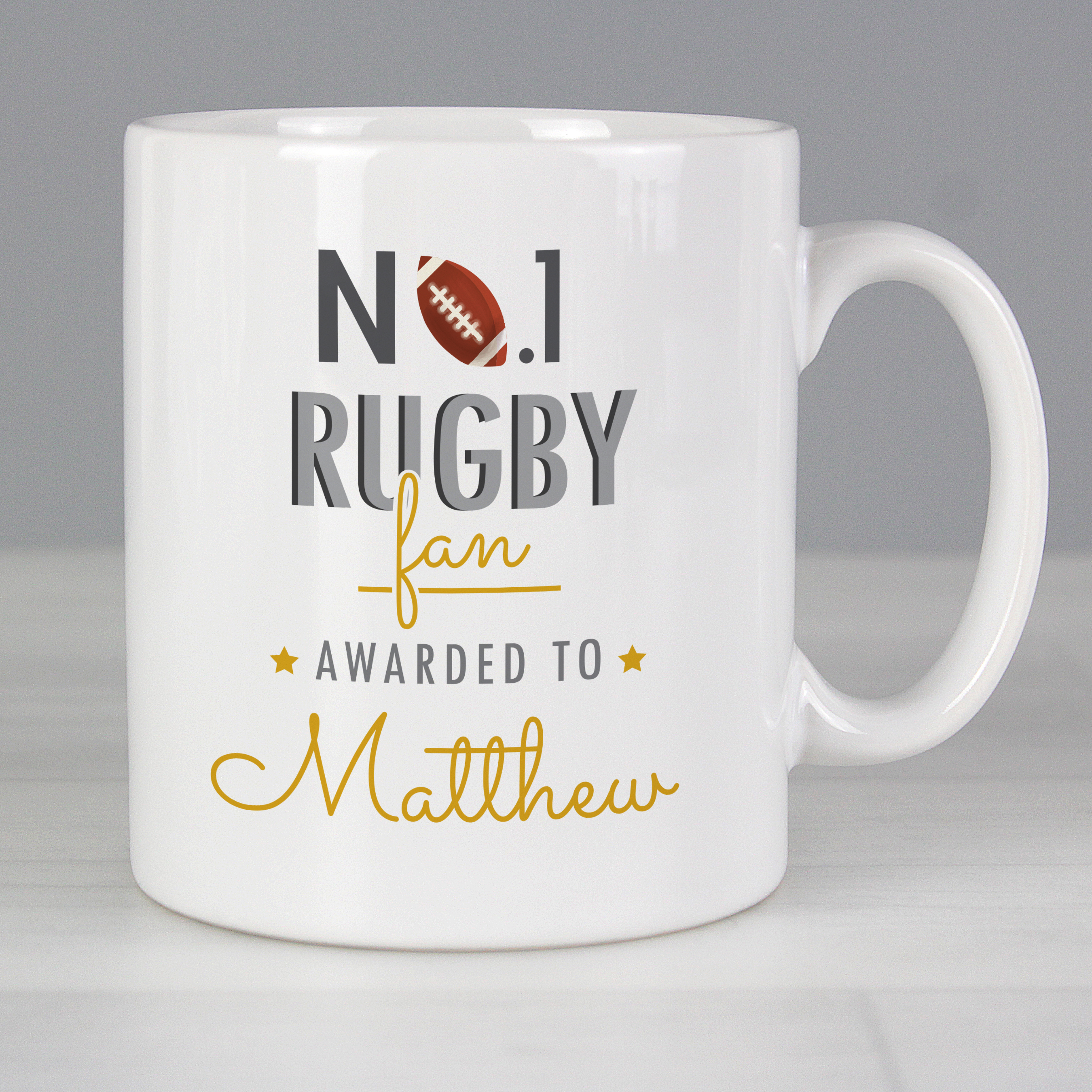 Personalised No.1 Rugby Fan Mug | Ceramic Gift