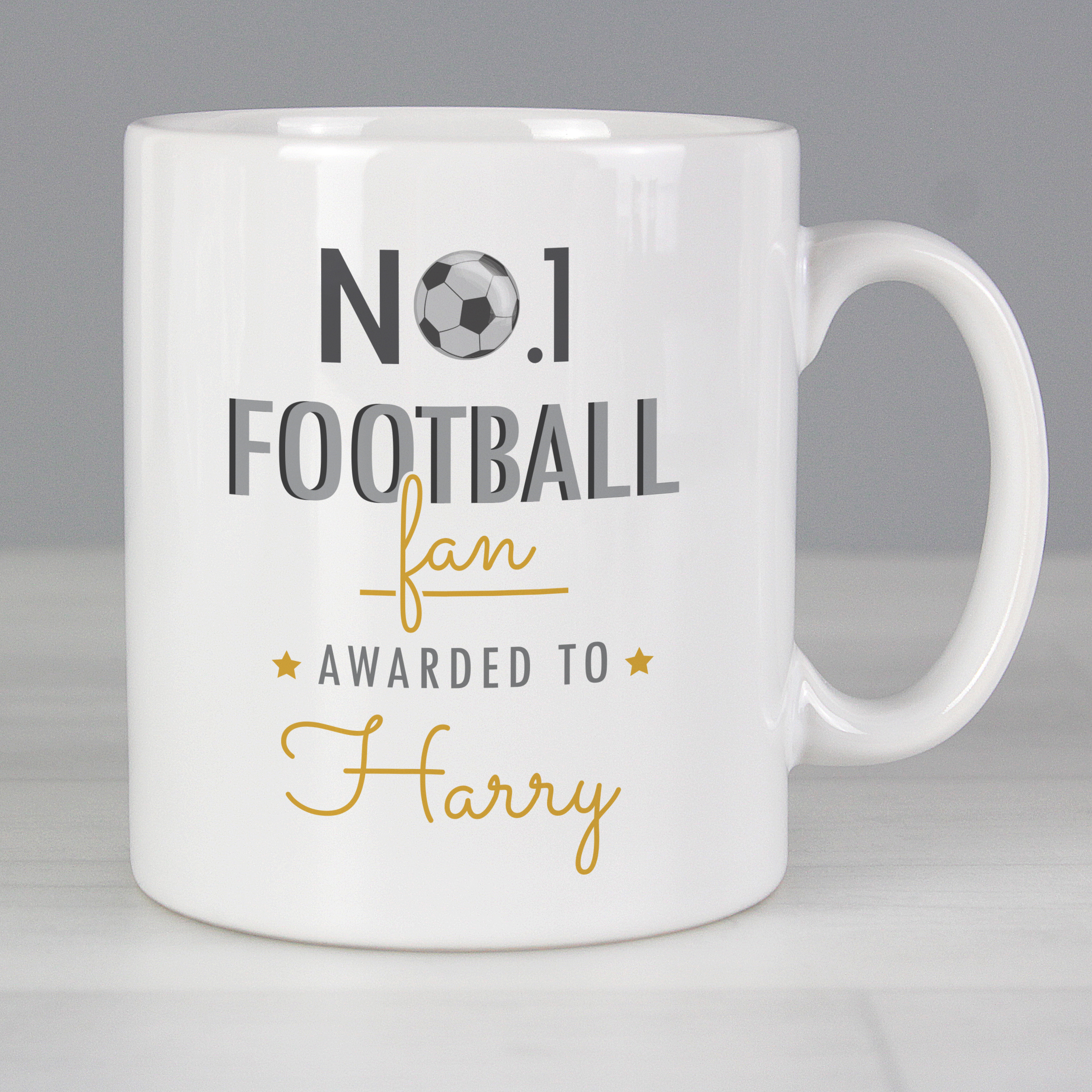 Personalised No.1 Football Fan Mug - Custom Ceramic Gift