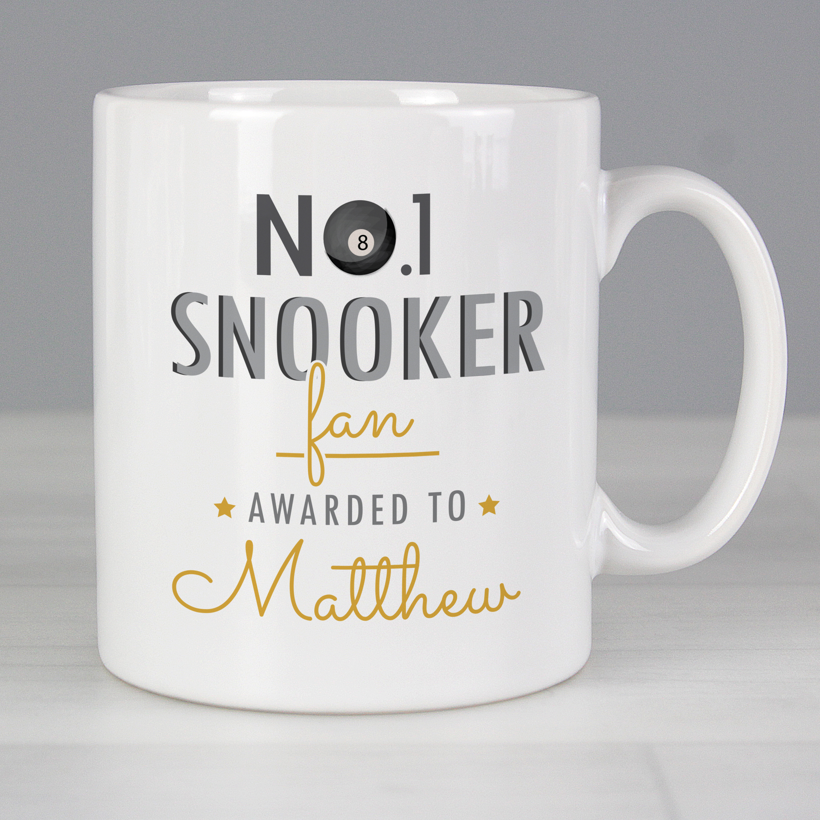 Personalised No.1 Snooker Fan Ceramic Mug