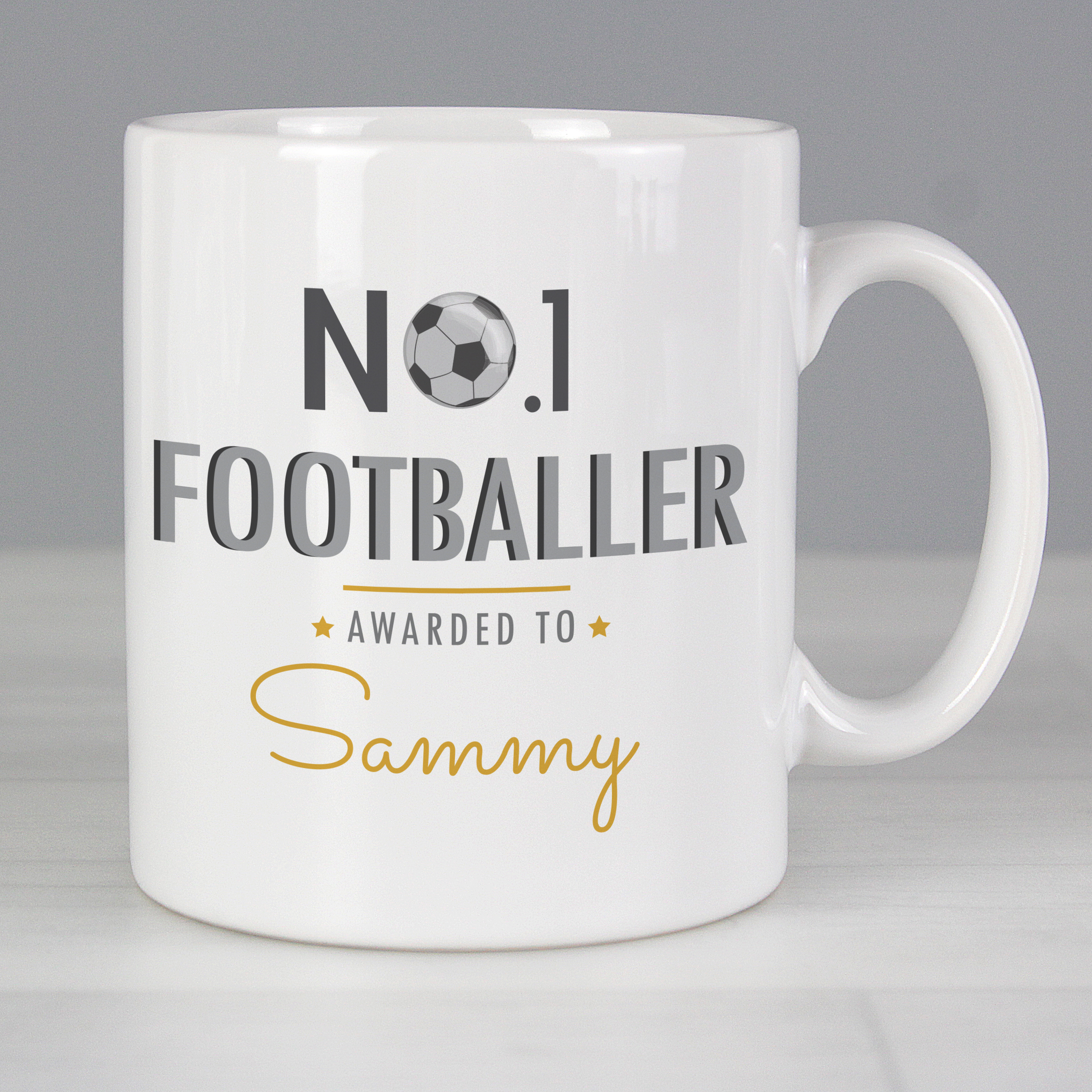 Personalised No.1 Footballer Mug - Custom Ceramic Gift