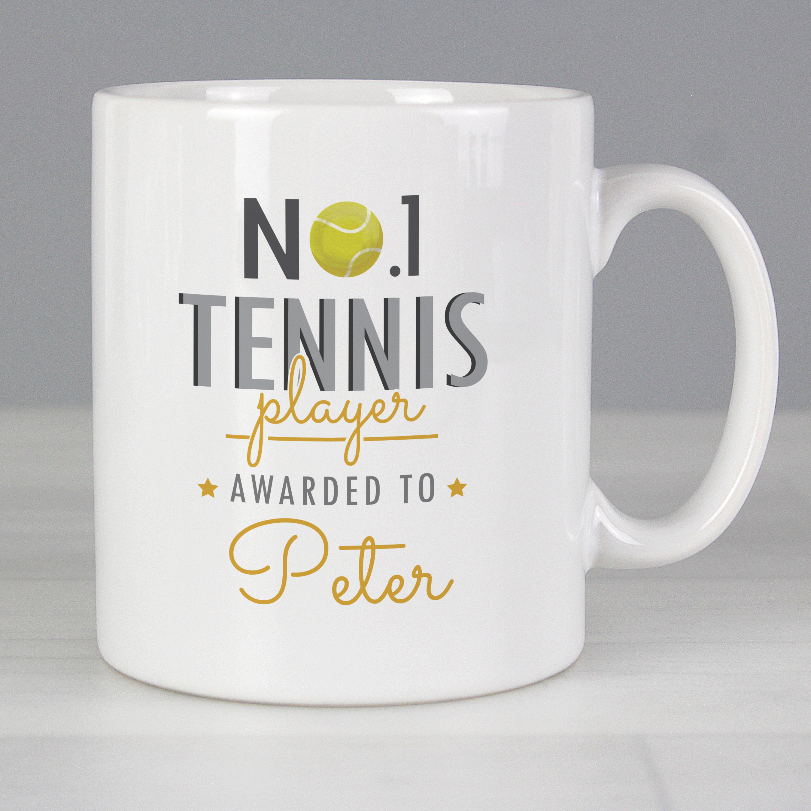 Personalised No.1 Tennis Player Mug | Custom Ceramic Gift