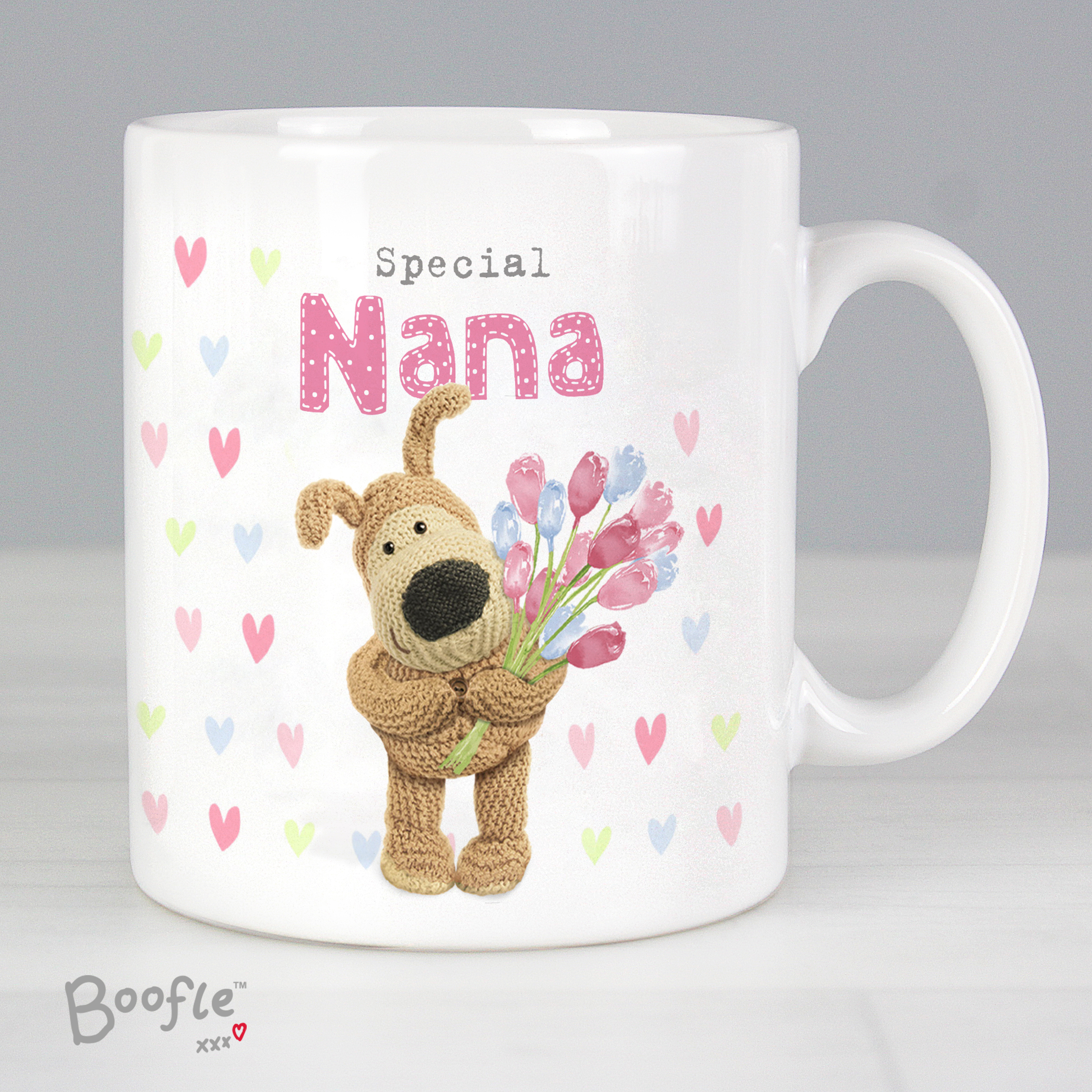 Personalised Boofle Birthday Flowers Mug | Custom Gift for Her