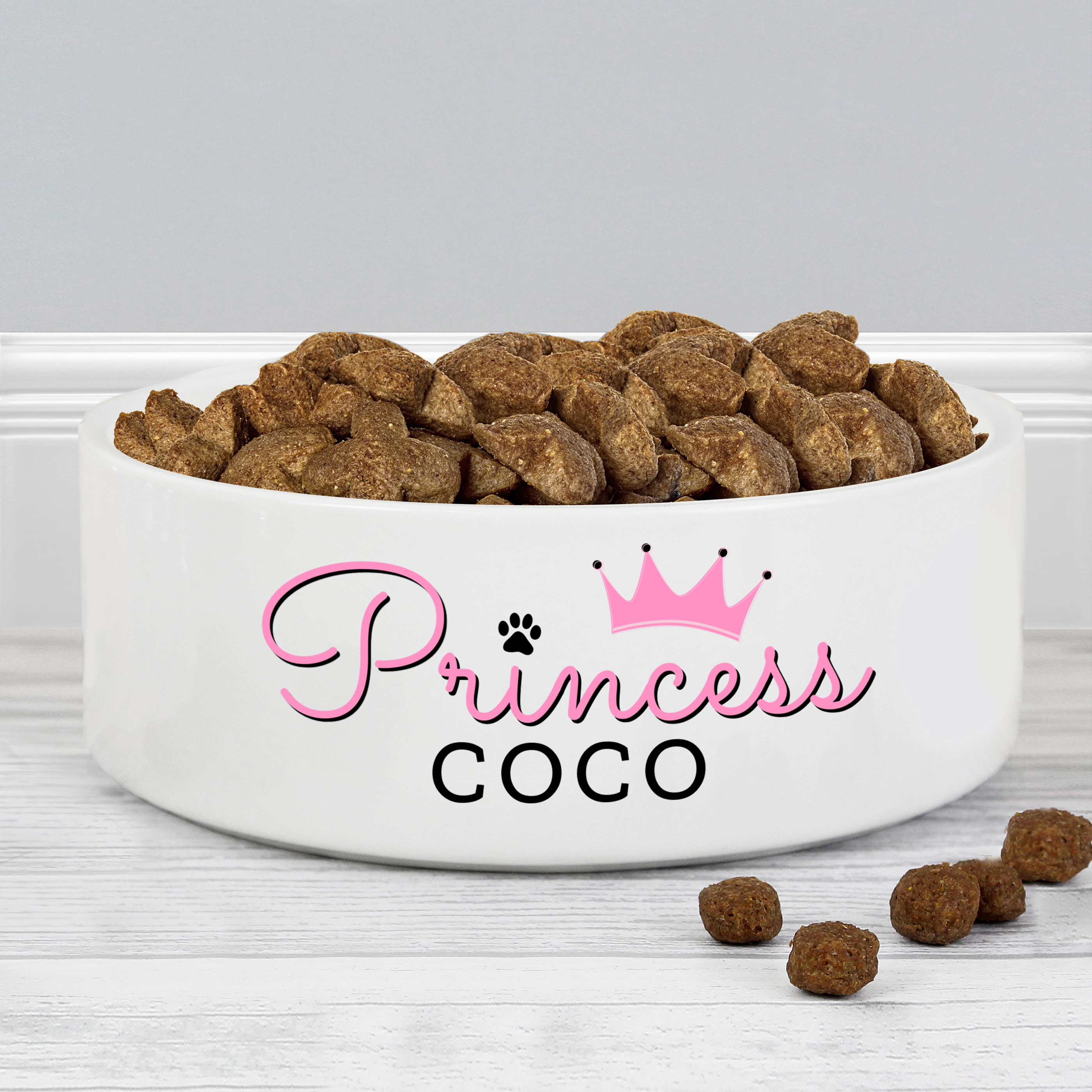 Personalised Princess Ceramic Pet Bowl for Food or Water