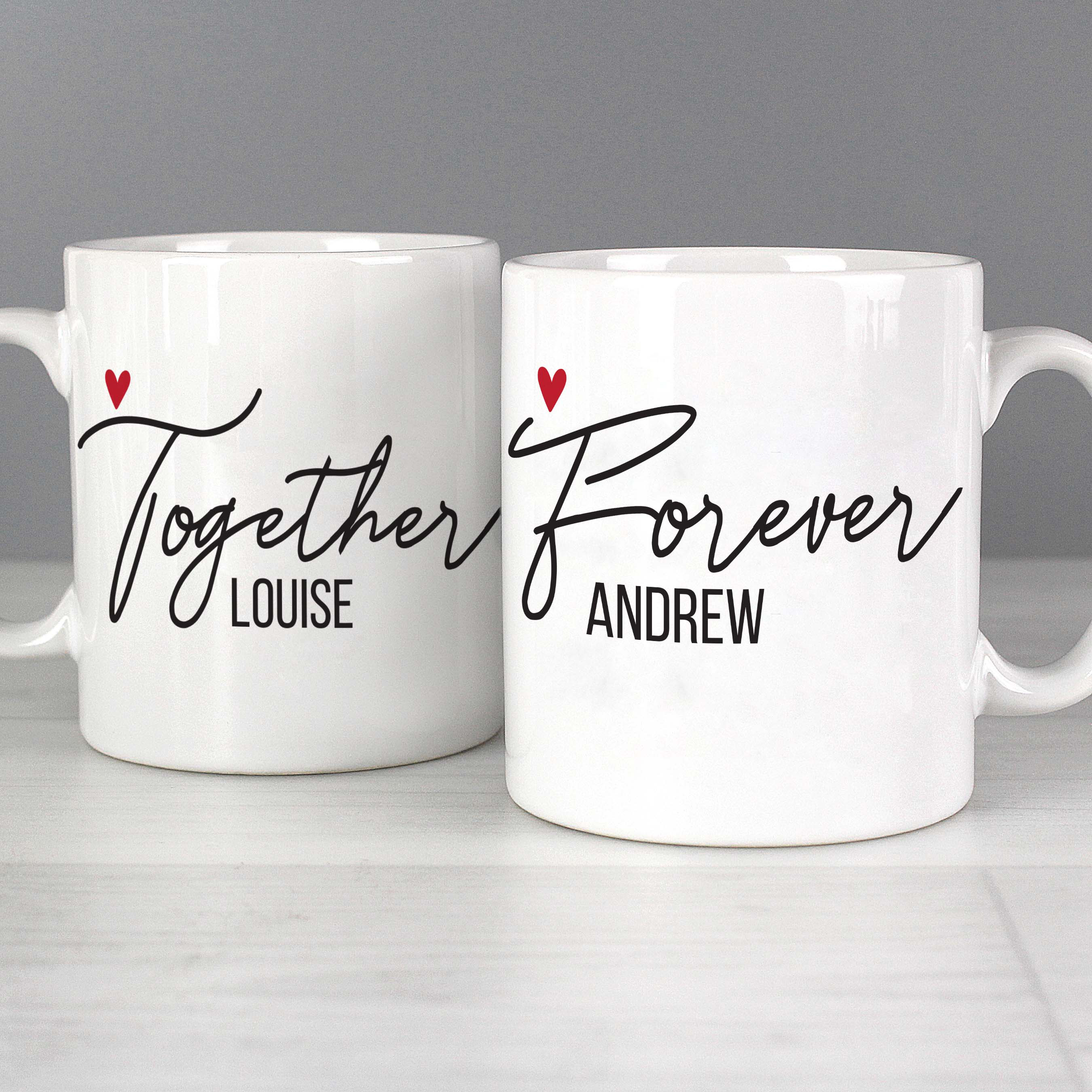 Personalised 'Together Forever' Mug Set for Couples