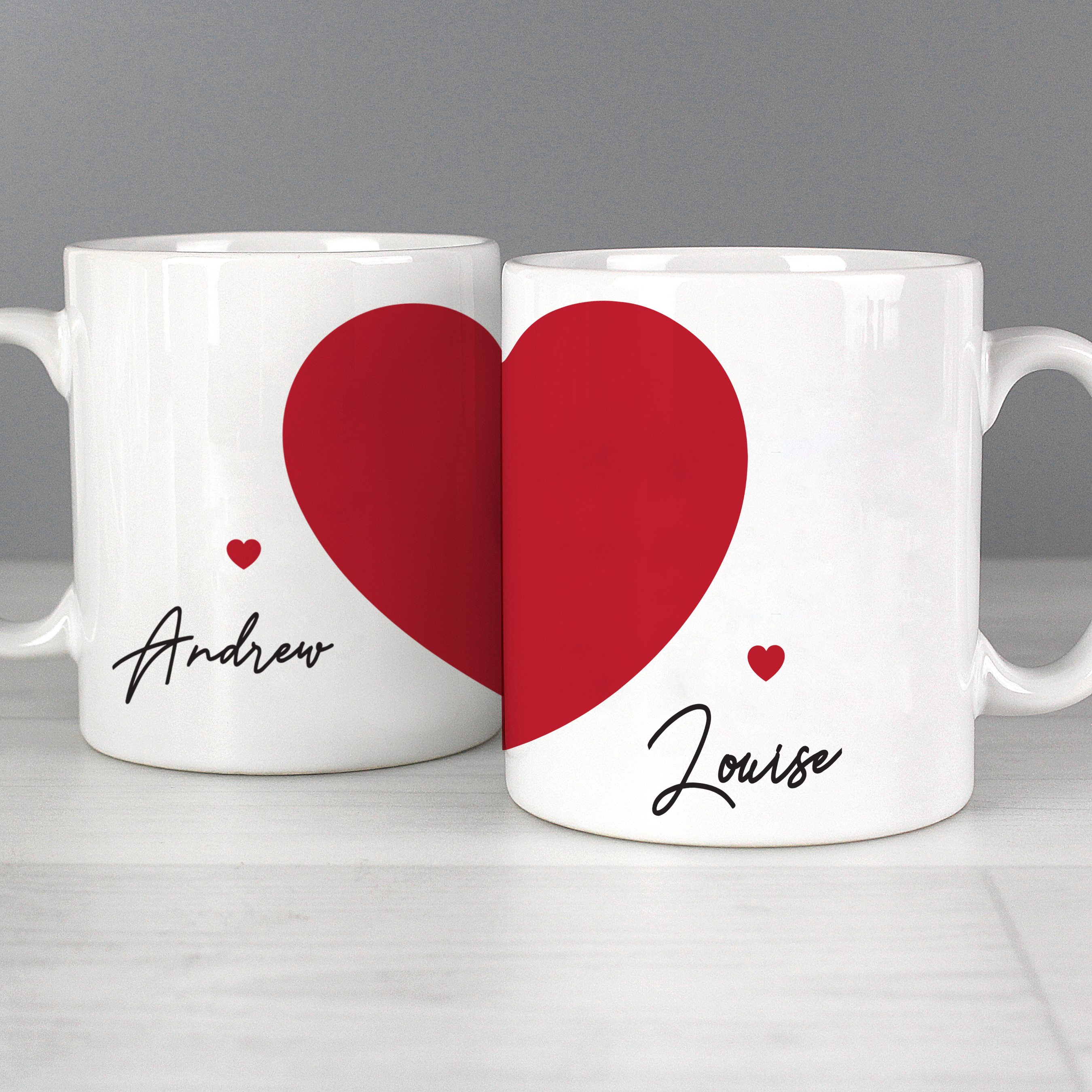 Personalised Two Hearts Mug Set for Couples