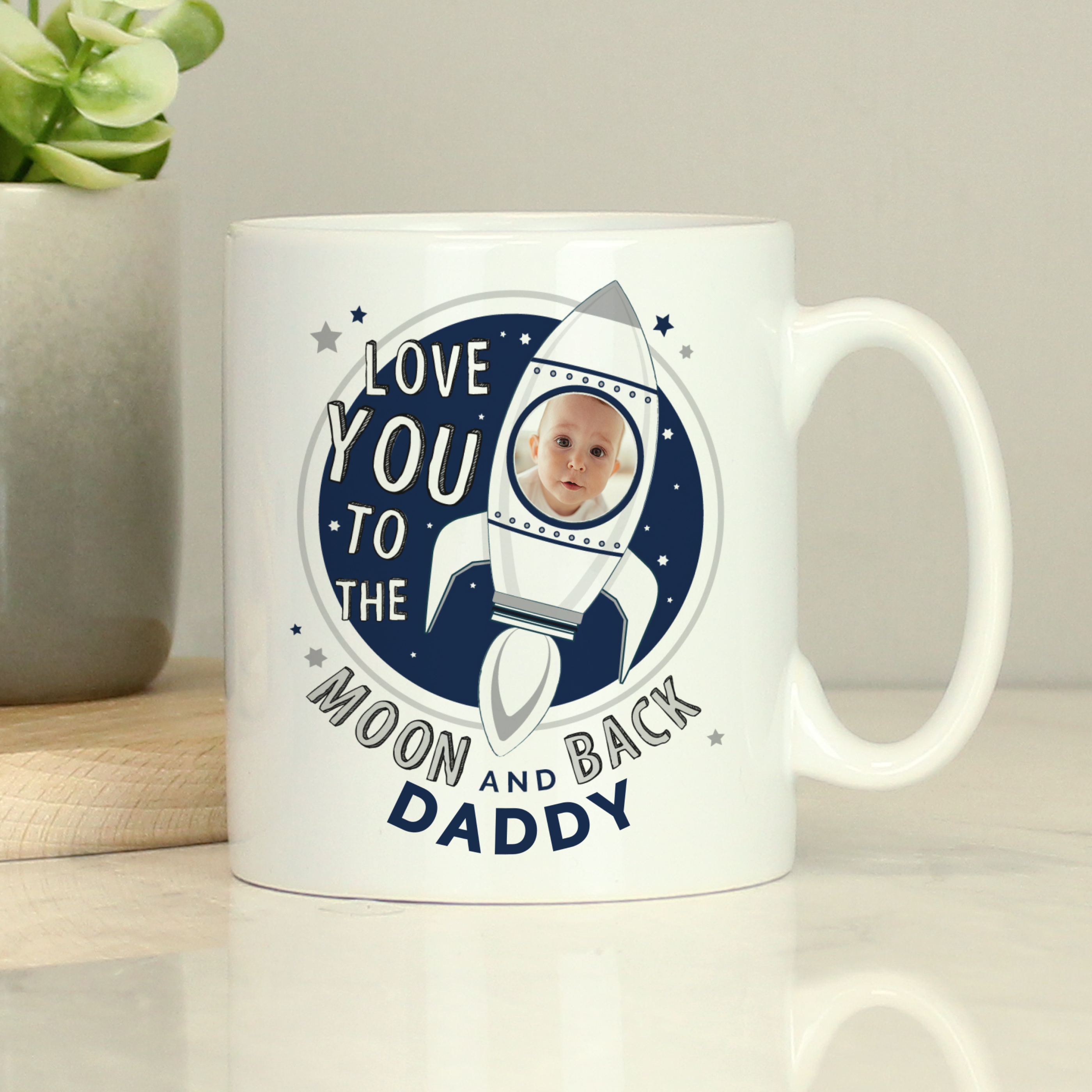 Personalised Photo Upload 'Moon & Back' Ceramic Mug