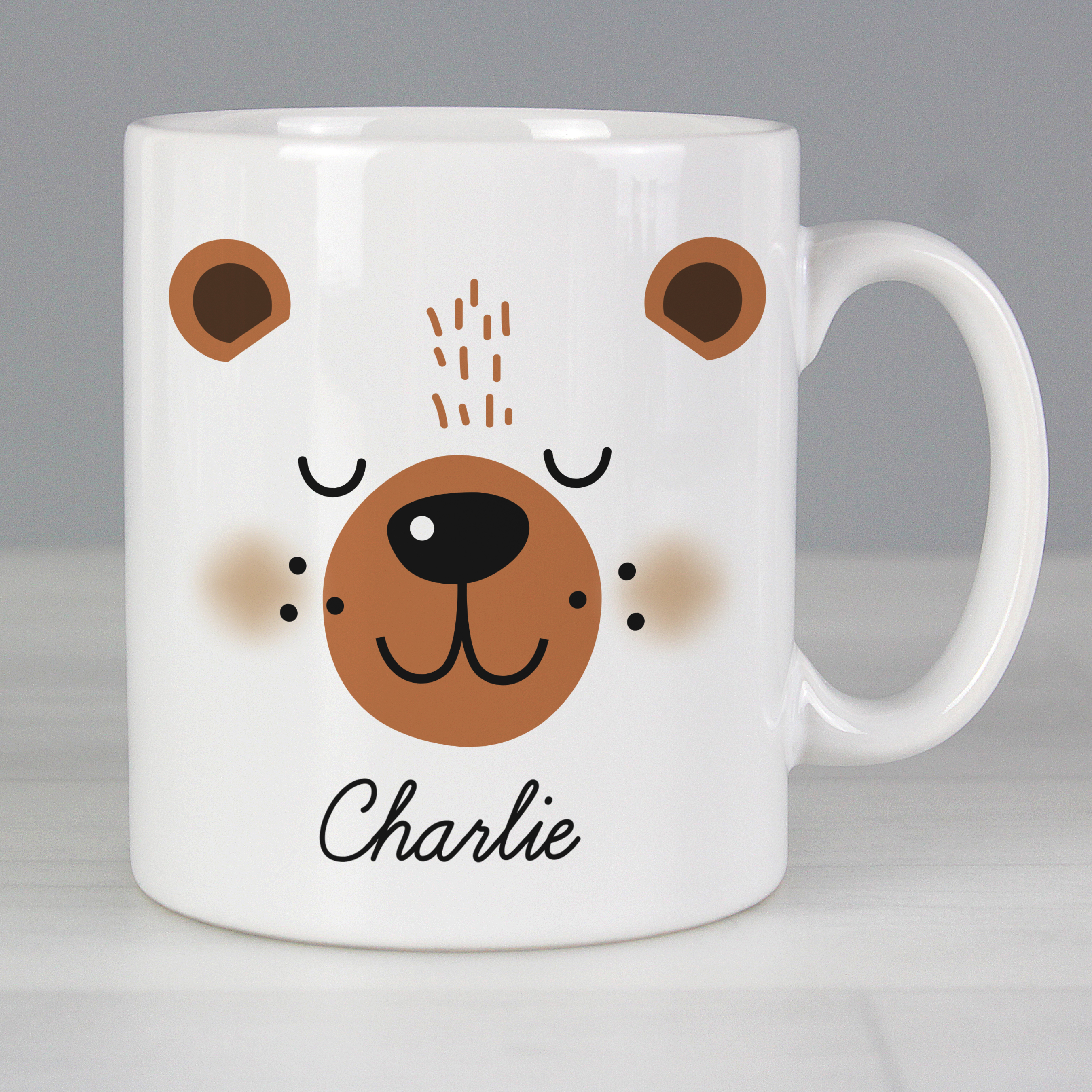 Personalised Cute Bear Face Mug - Ceramic