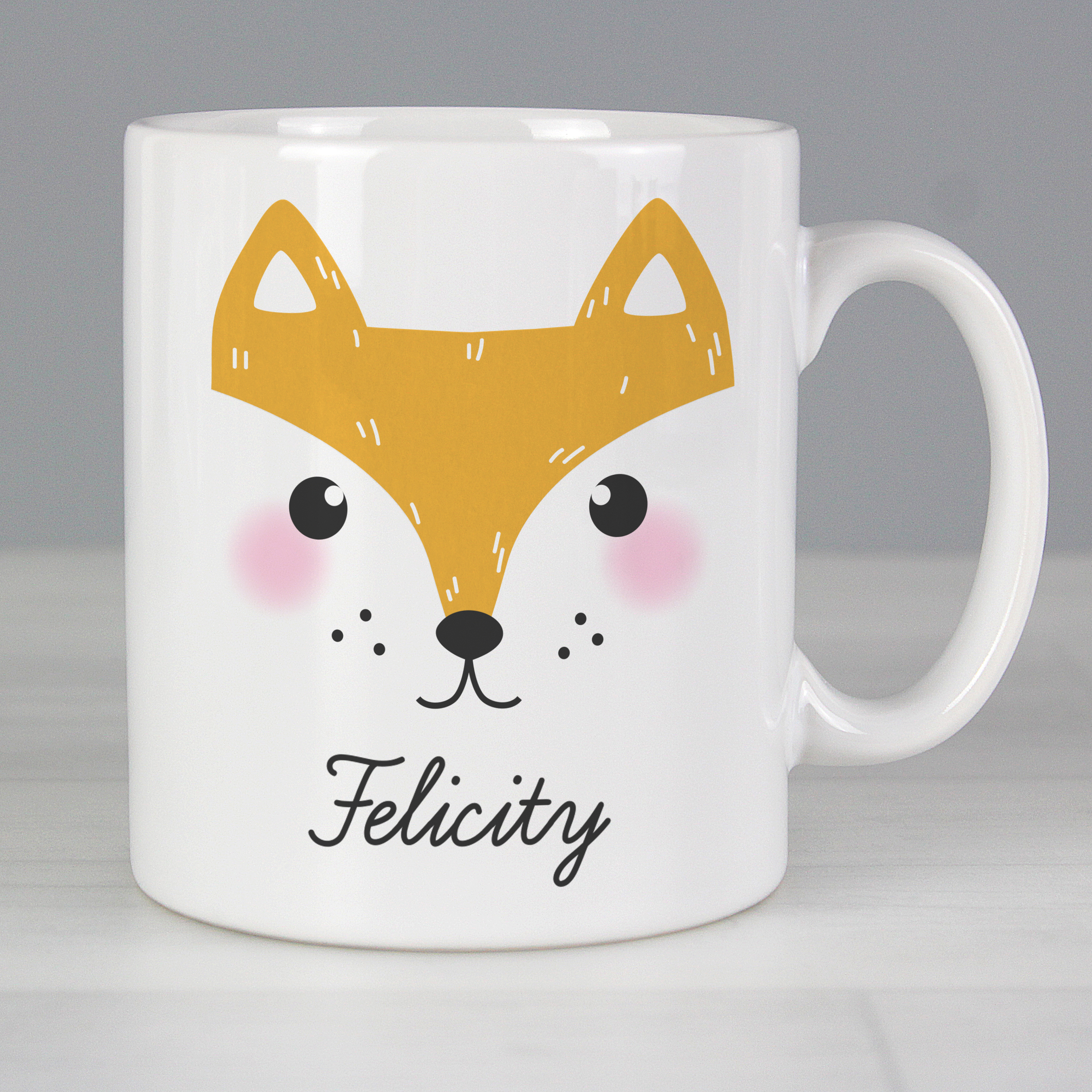 Personalised Cute Fox Mug - Custom Ceramic Fox Gift