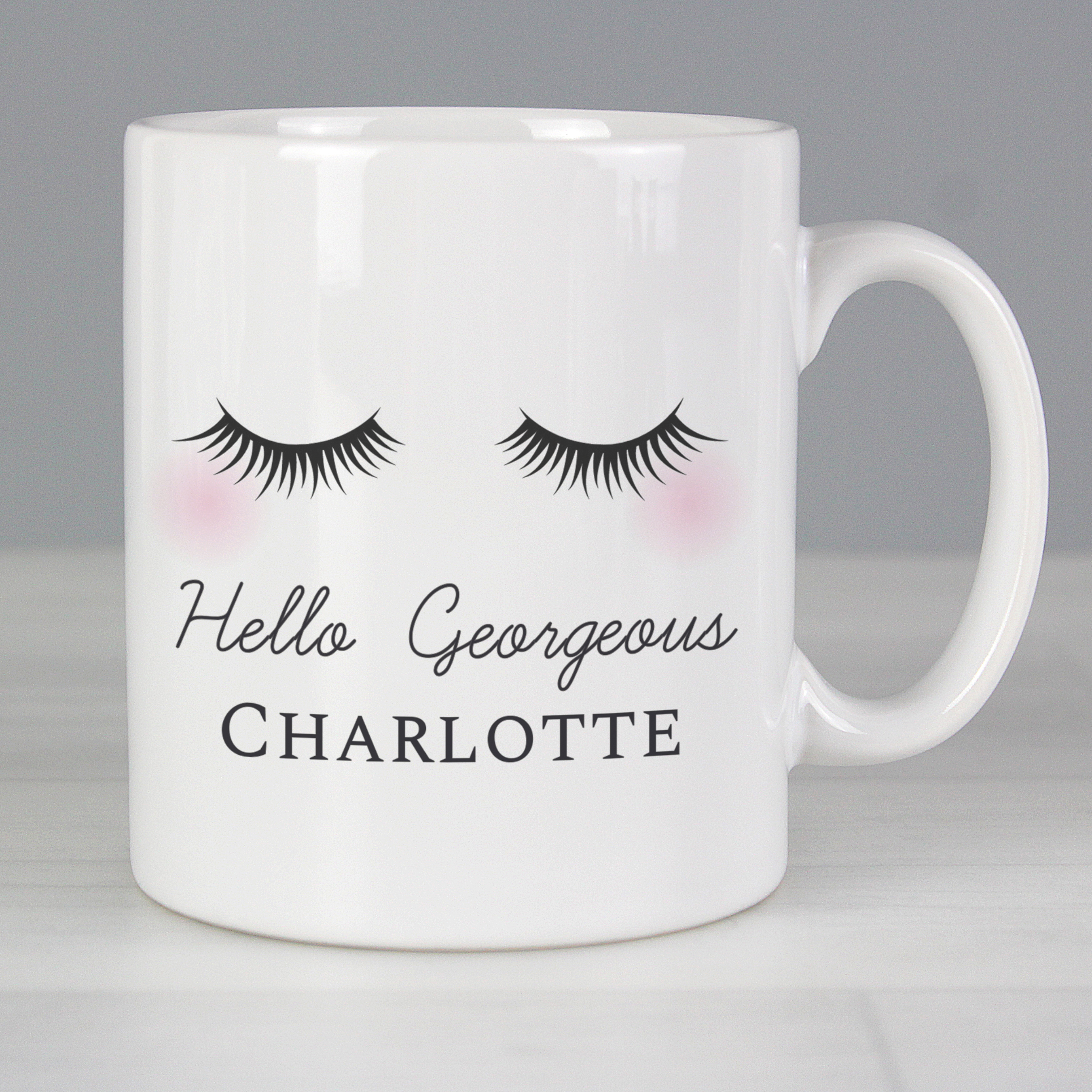 Personalised Eyelashes Mug | Custom Ceramic Gift for Her