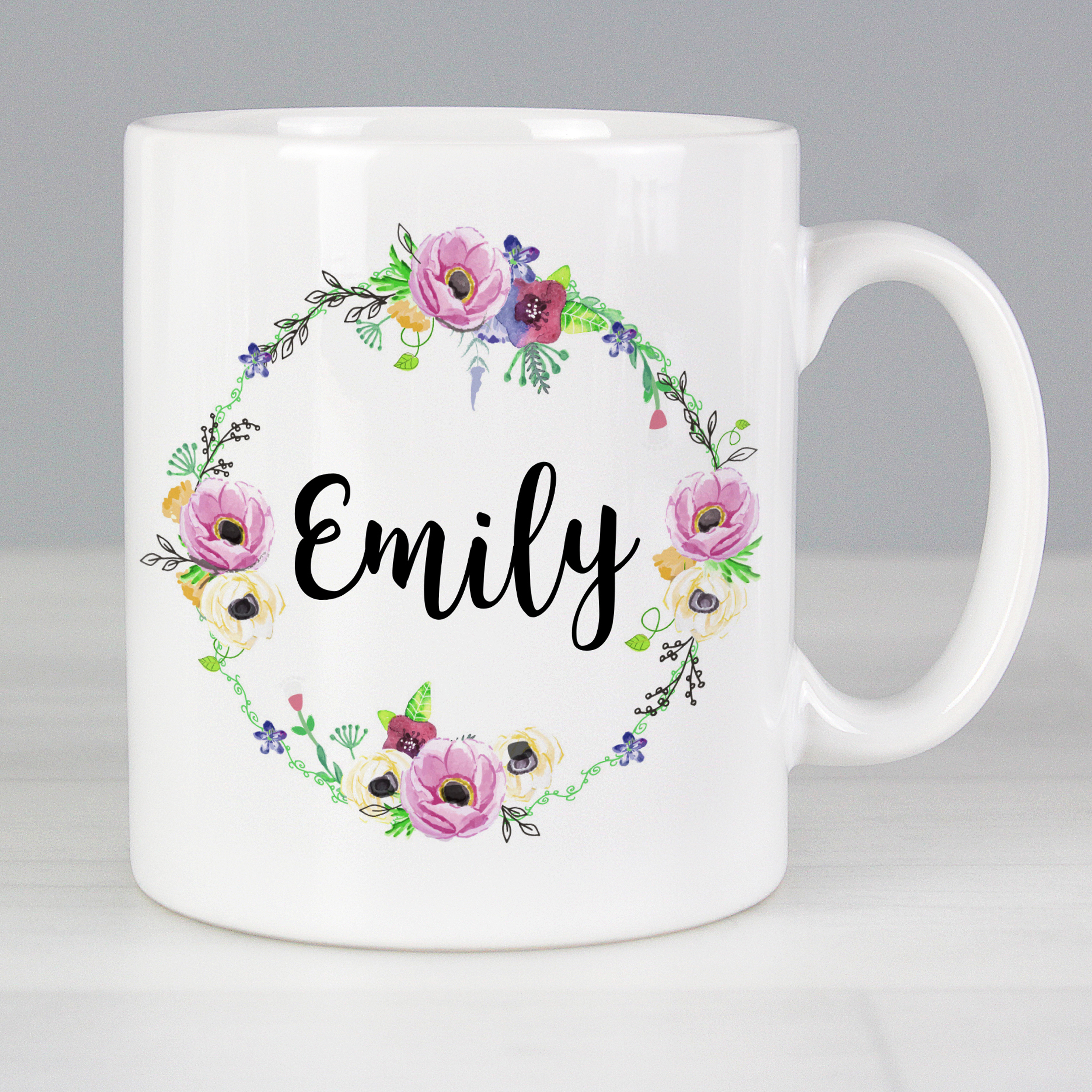Personalised Floral Mug – Custom Ceramic Gift