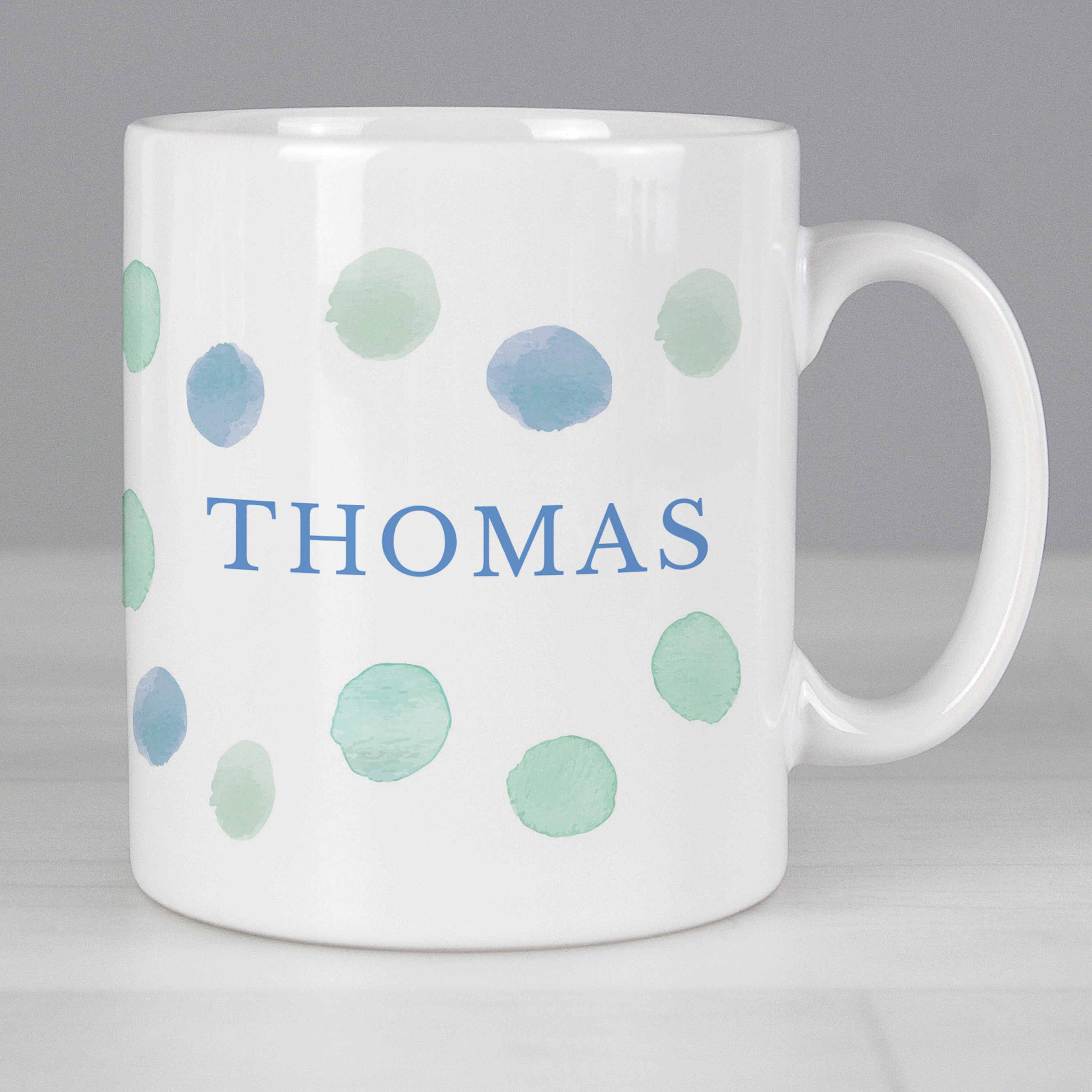 Personalised Blue Spot Ceramic Mug