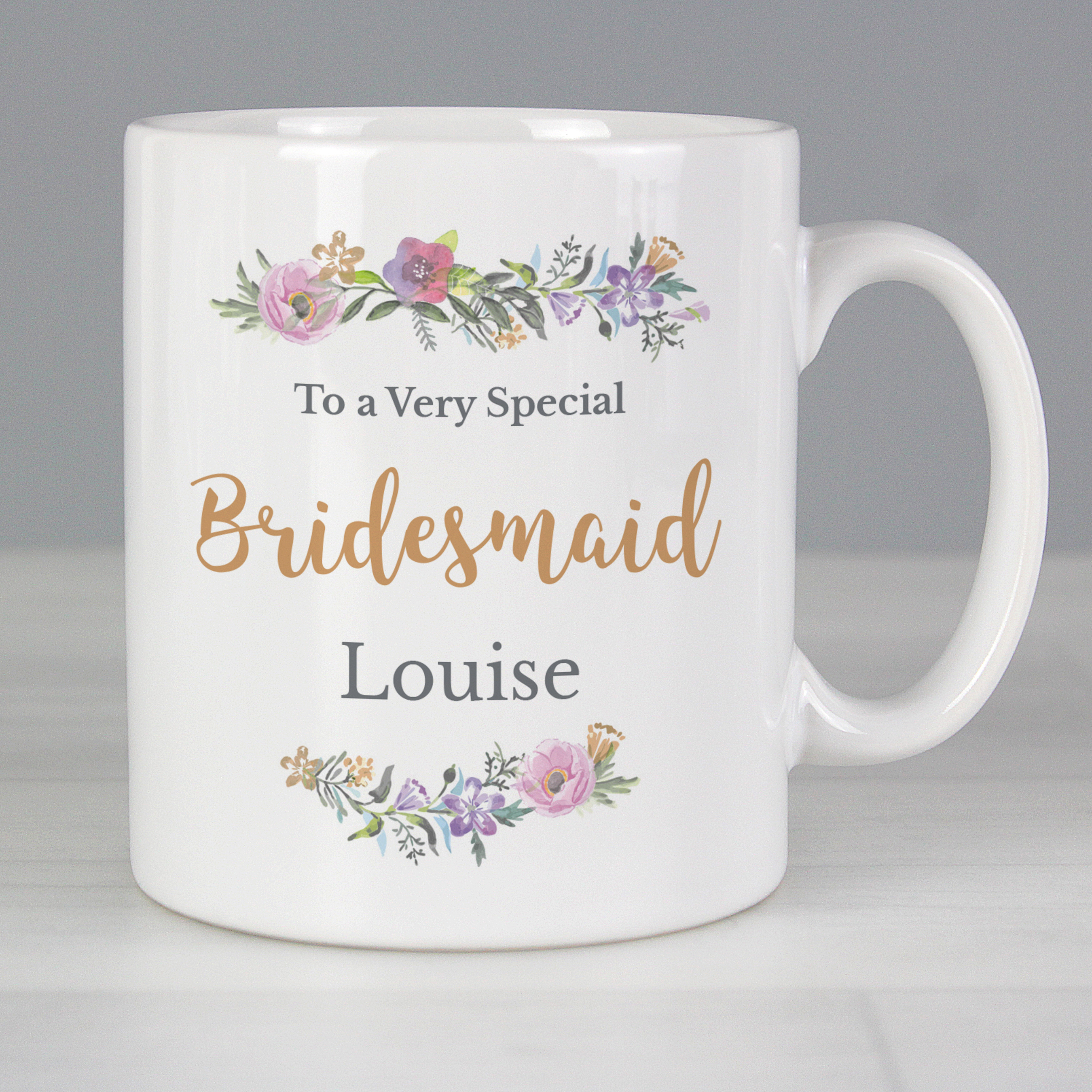 Personalised Floral Message Mug – Custom Ceramic Gift