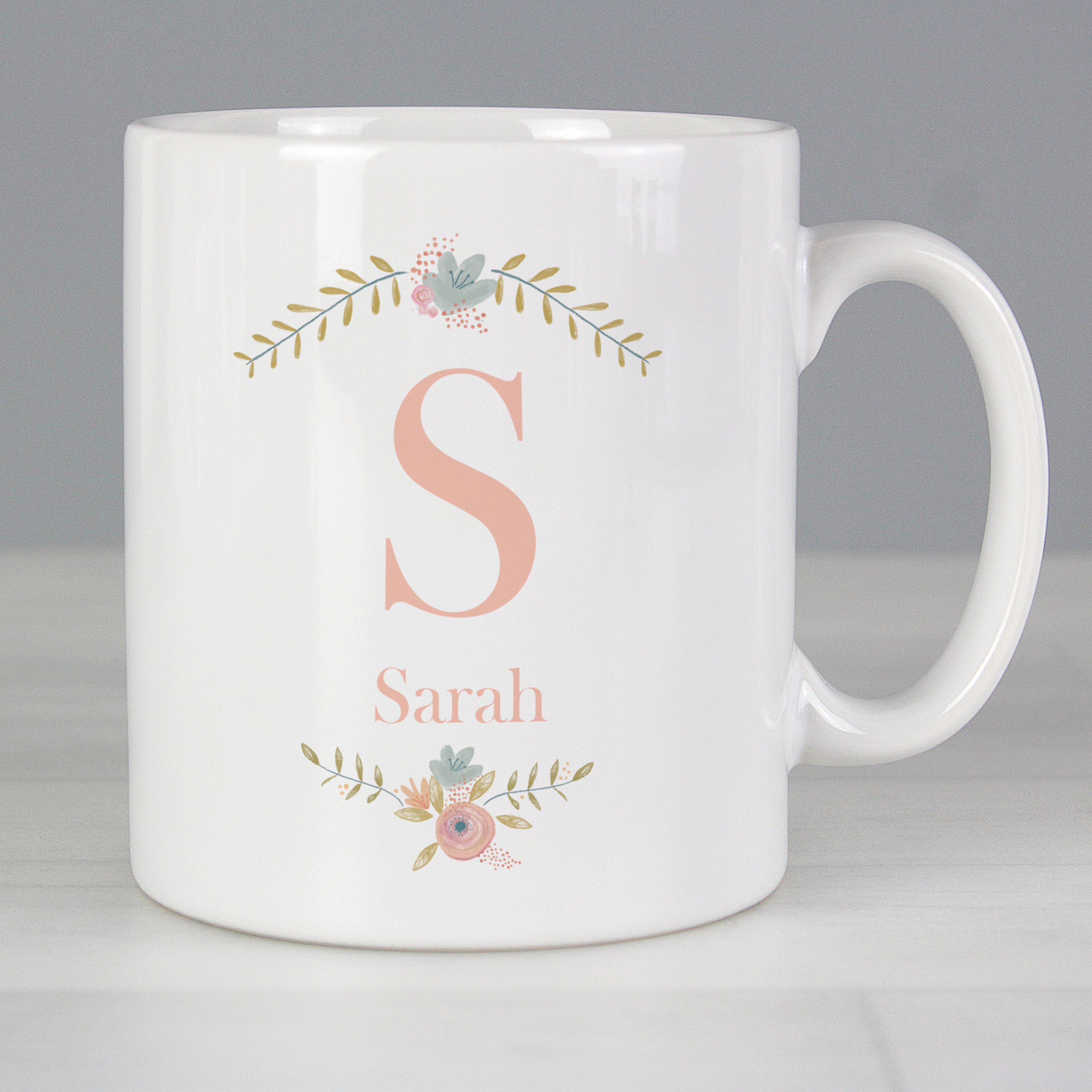 Personalised Floral Bouquet Mug - Custom Name & Message