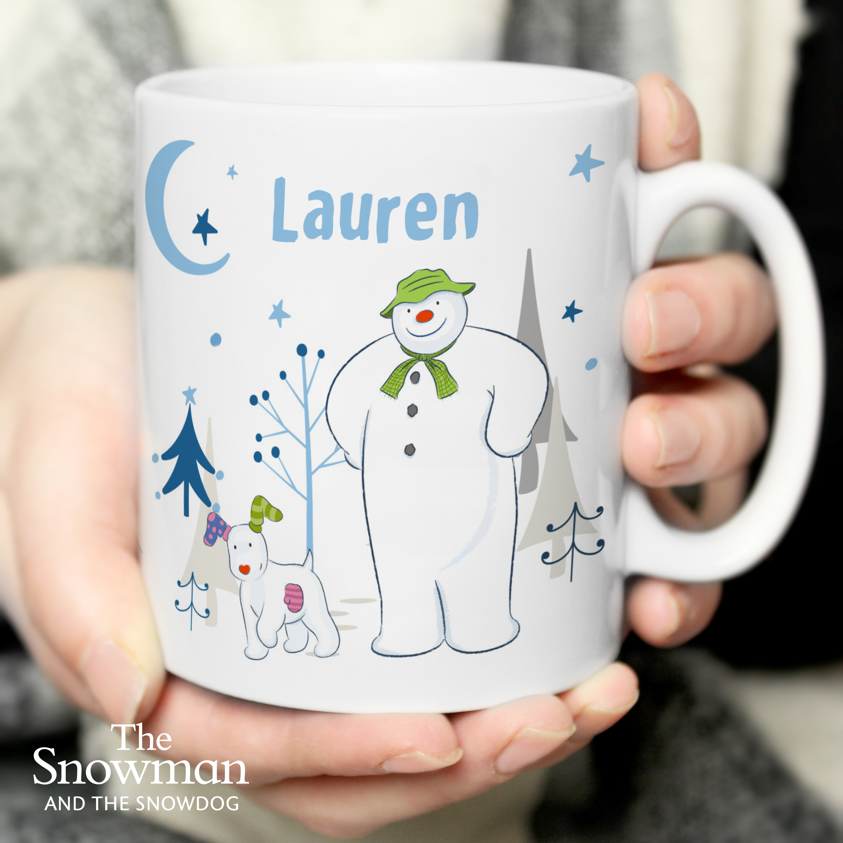 Personalised Snowman and Snowdog Mug - Ceramic Christmas Gift