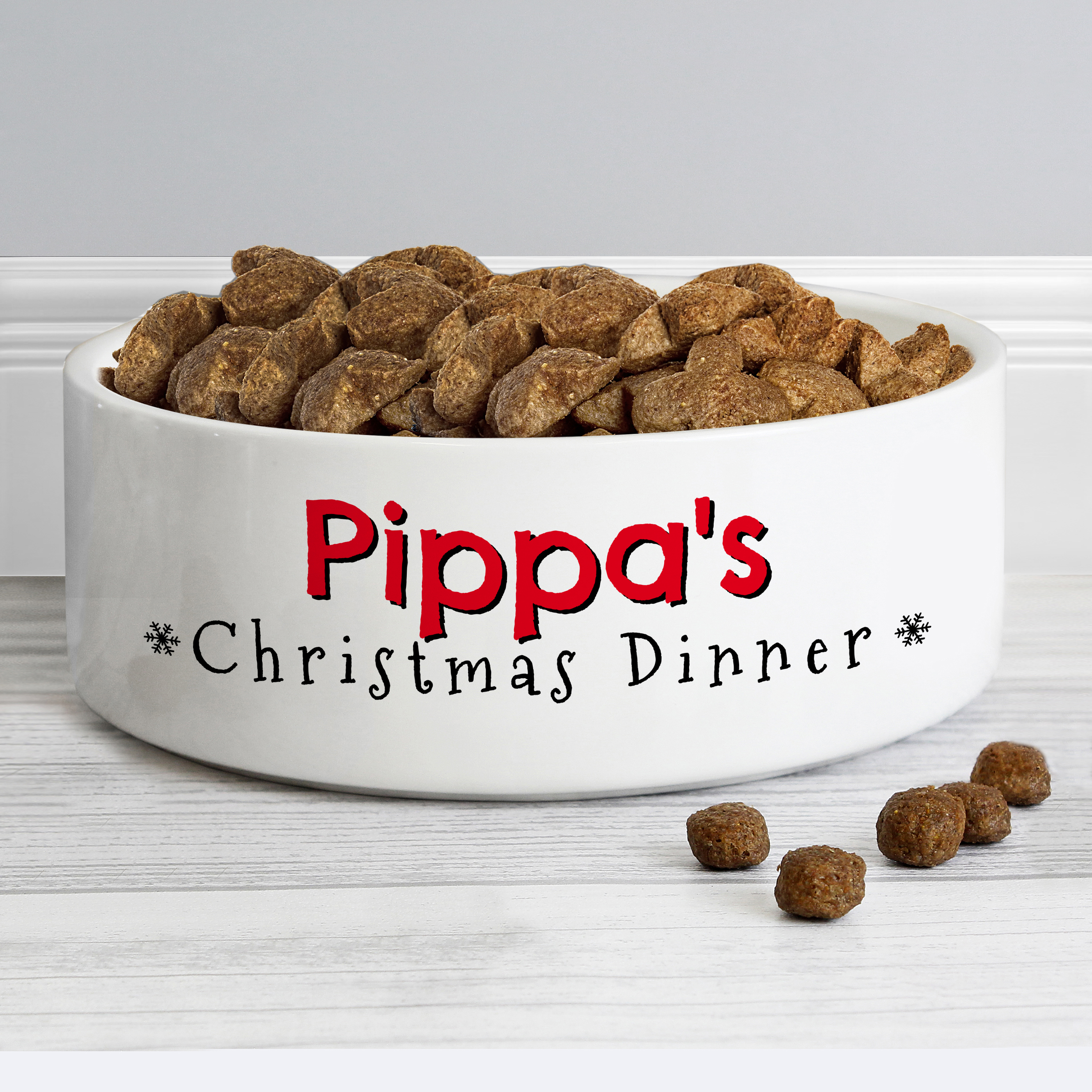 Personalised Christmas Dinner 15cm Pet Bowl