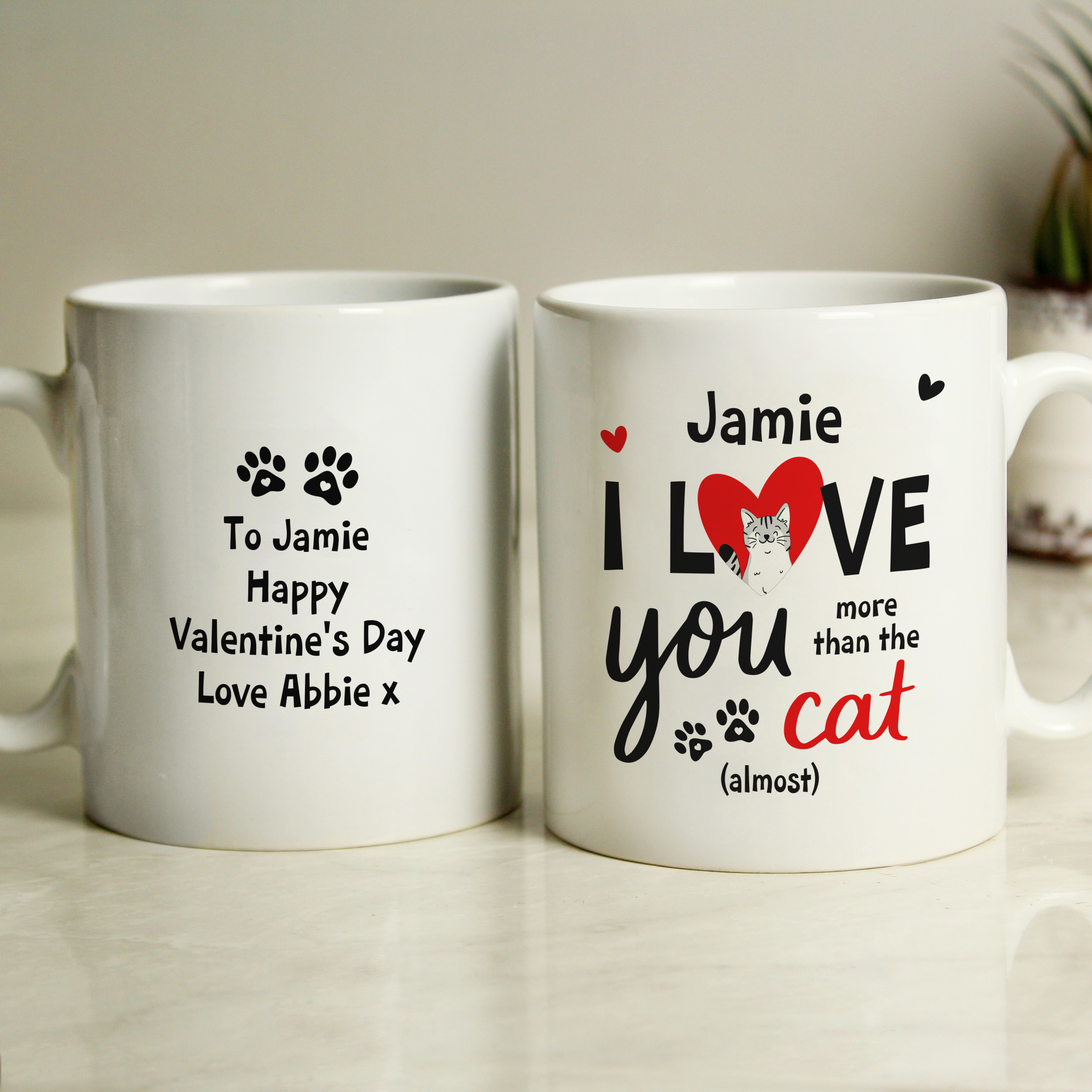 Personalised 'I Love You More Than The Cat' Mug
