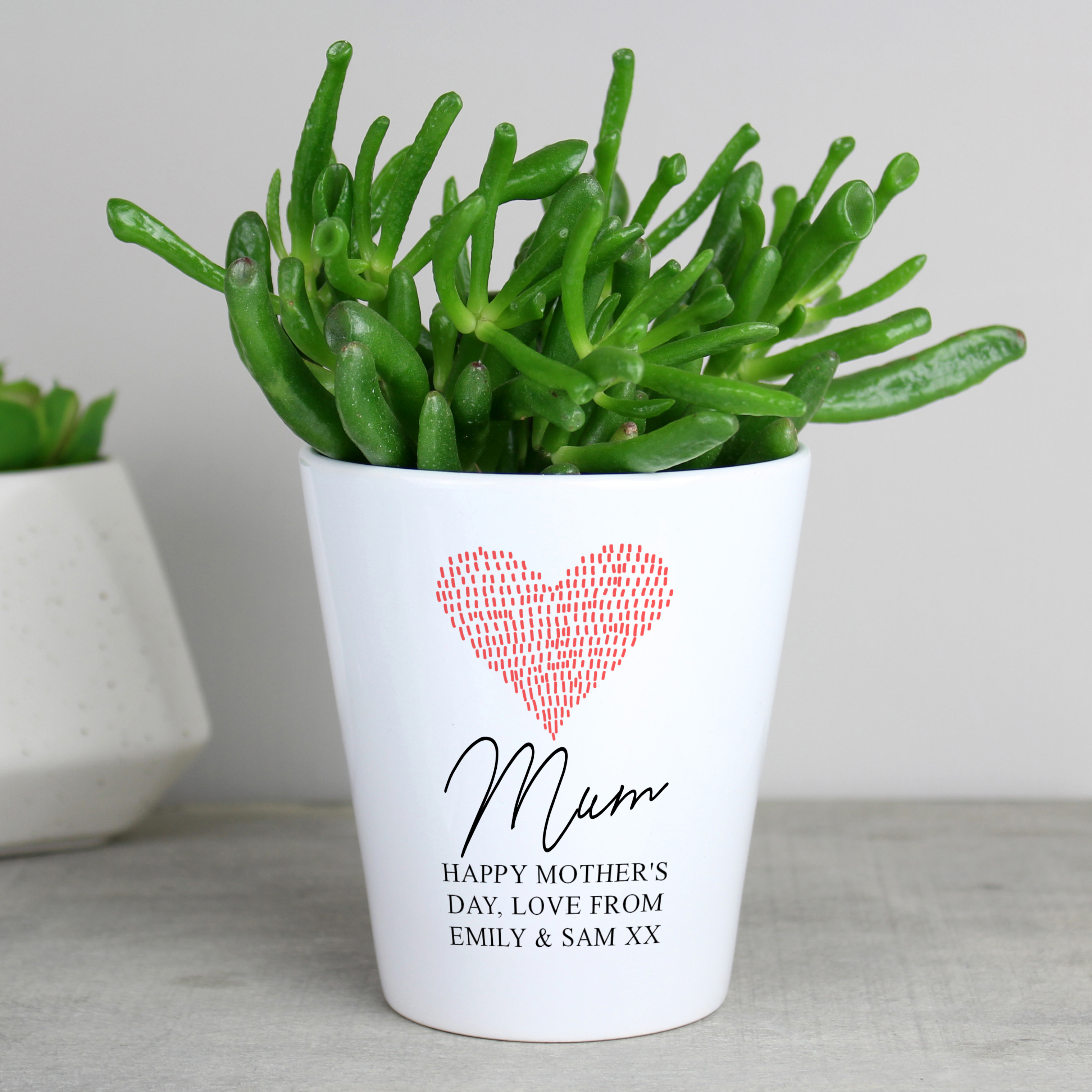 Personalised Heart Plant Pot | Custom Ceramic Planter