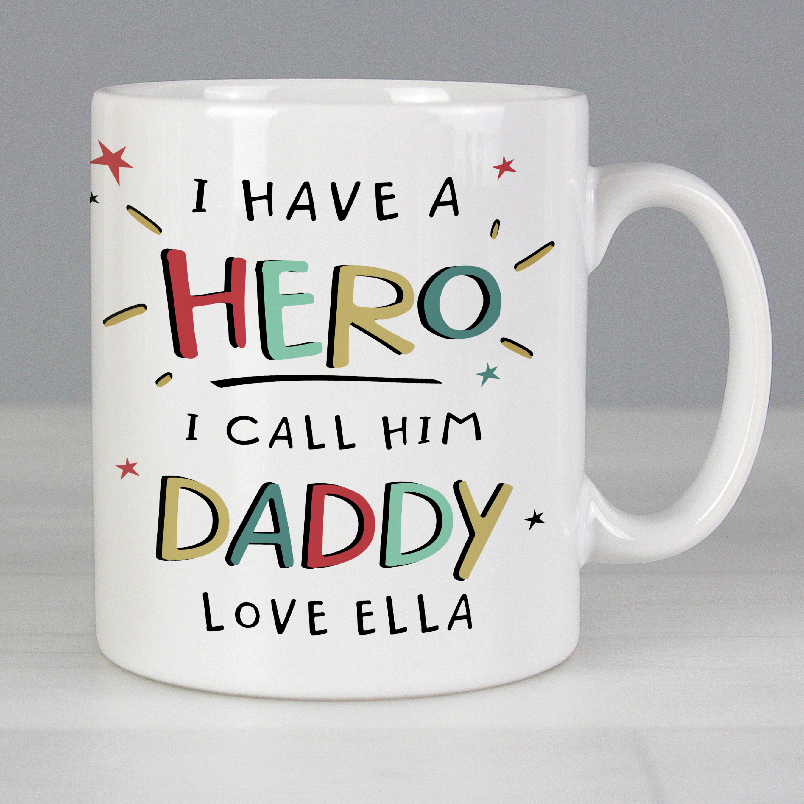 Personalised 'I Have A Hero' Mug for Dad