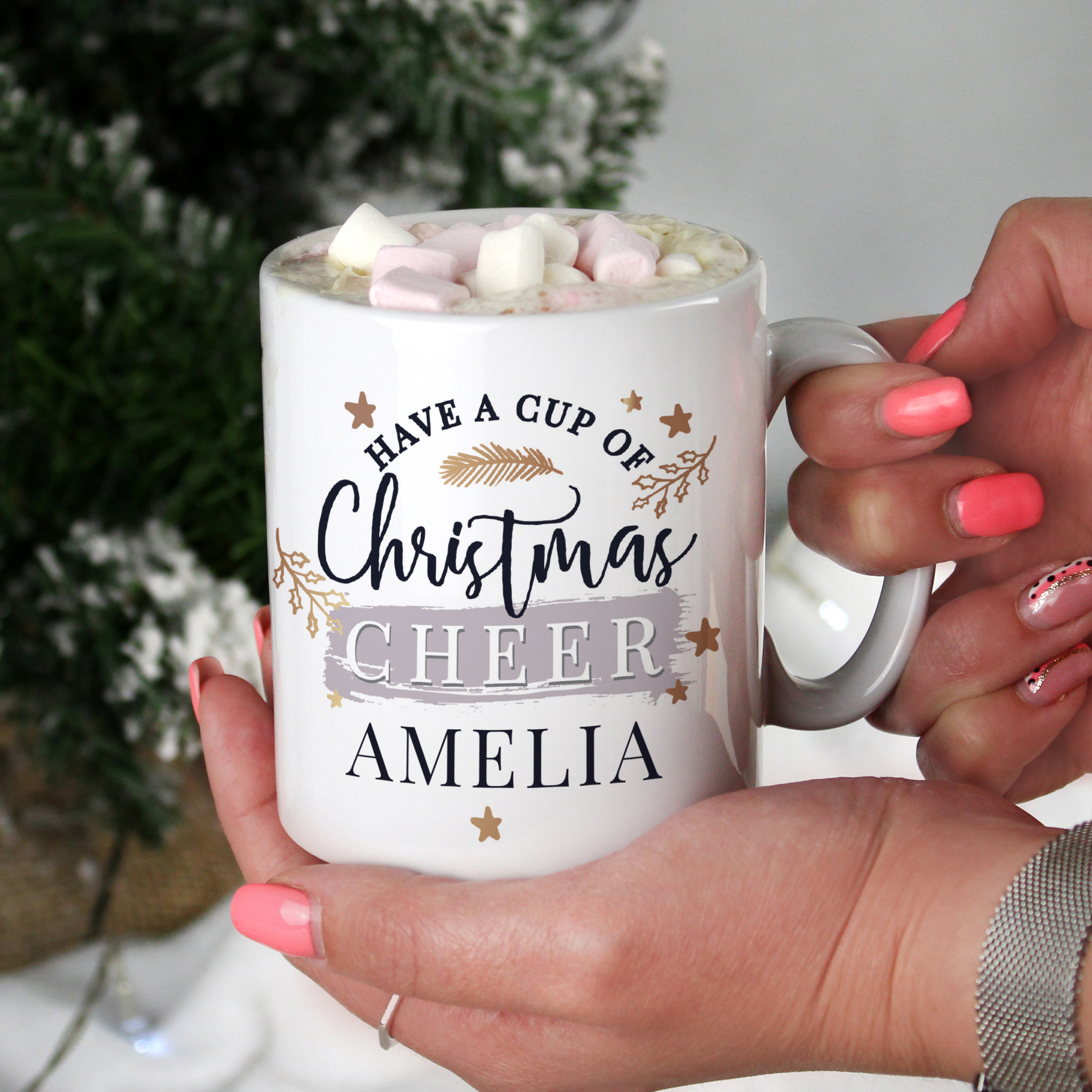 Personalised Christmas Cheer Ceramic Mug