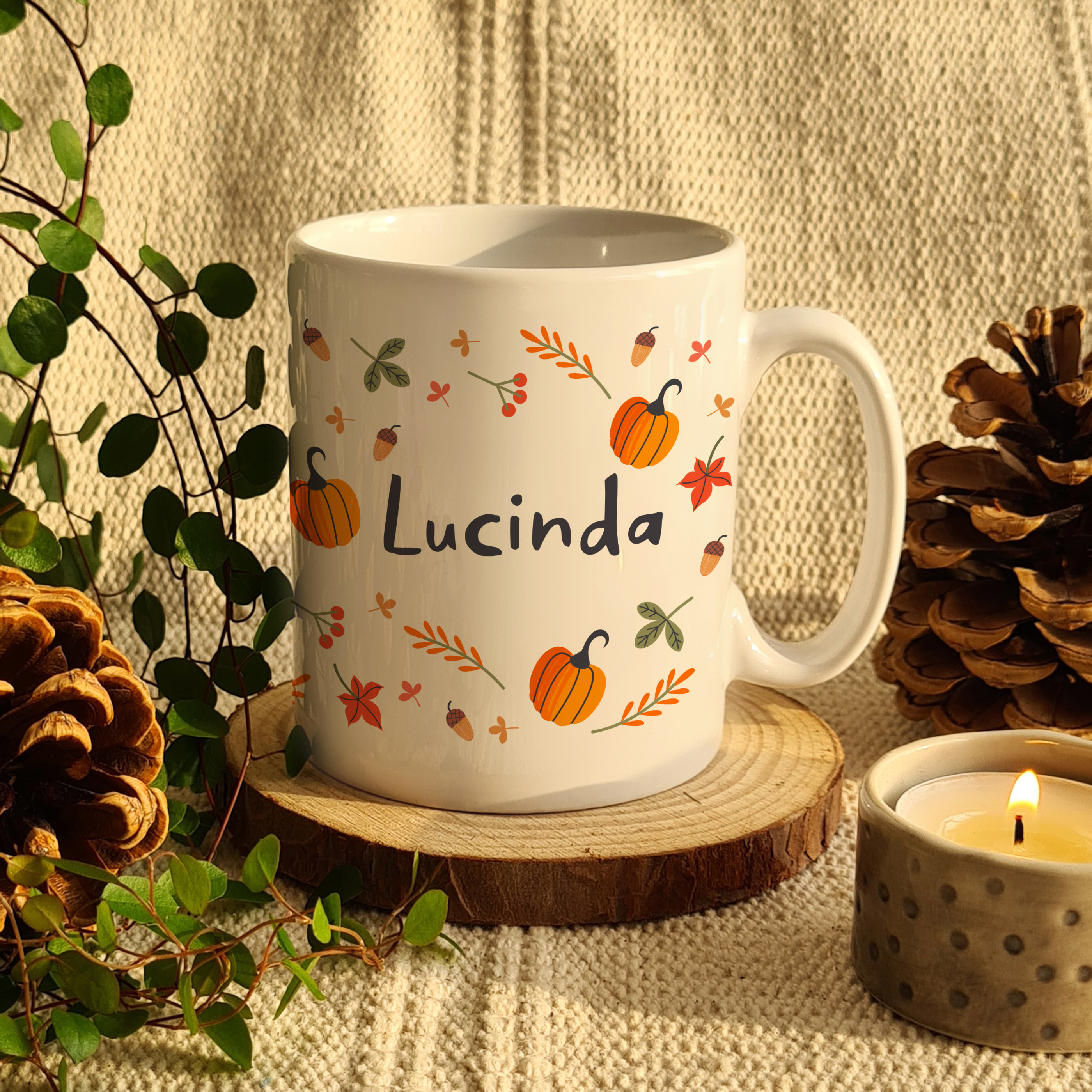 Personalised Pumpkin Mug - Custom Halloween Ceramic Cup