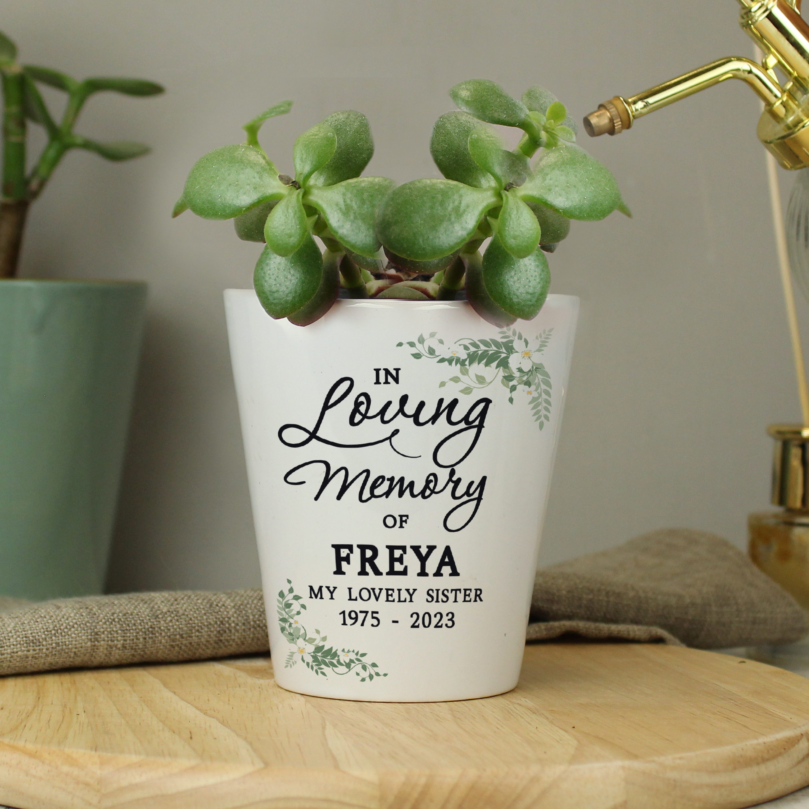 Personalised Memorial Plant Pot | In Loving Memory Ceramic Planter