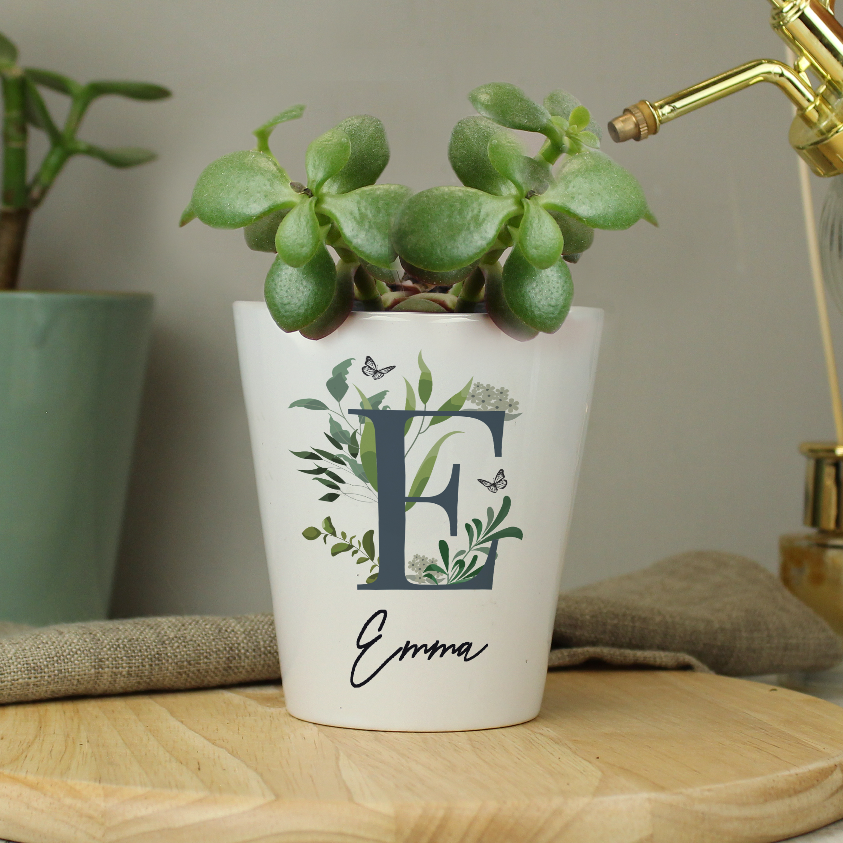 Personalised Botanical Plant Pot | Custom Ceramic Planter