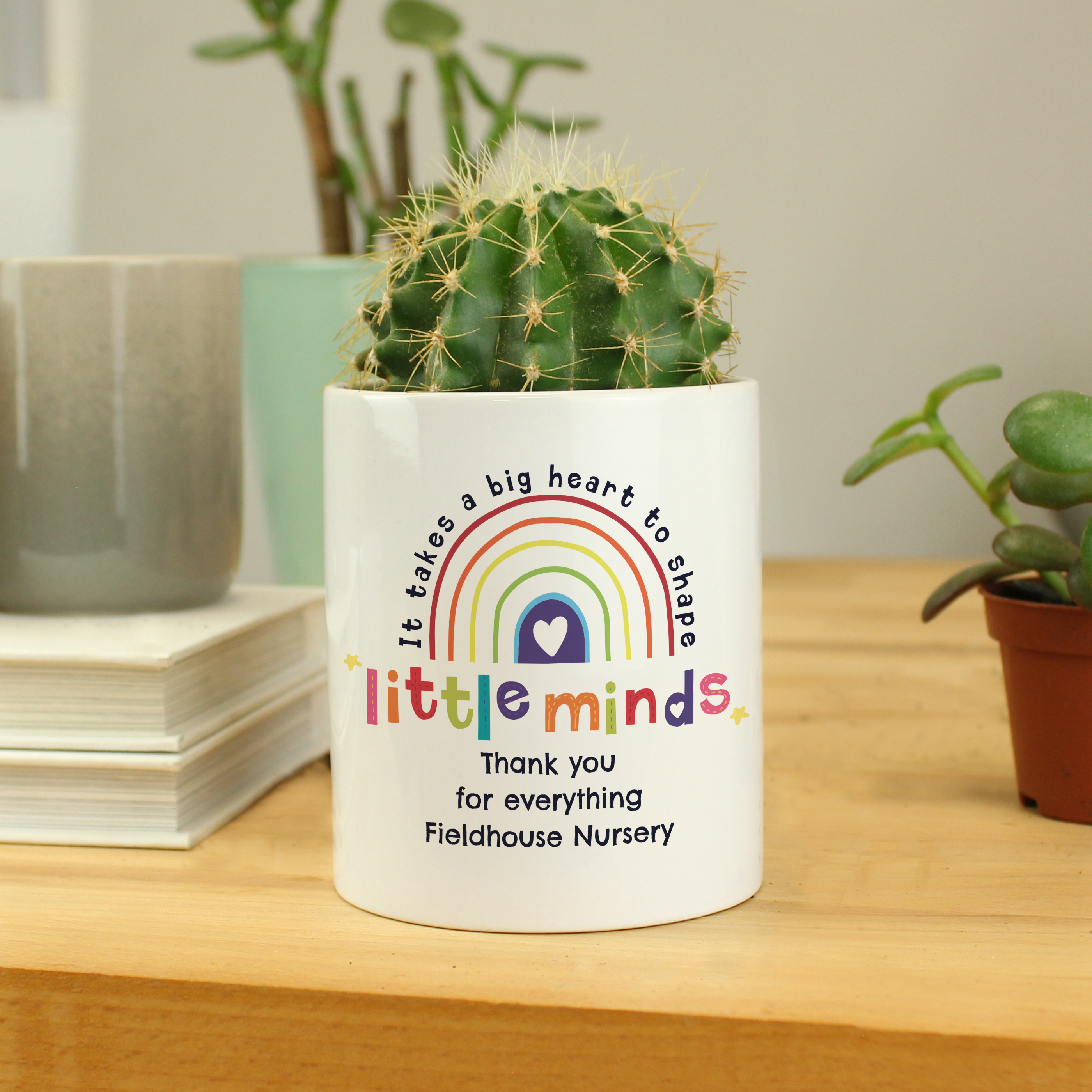Personalised Teacher Storage Pot - Shape Little Minds Ceramic Gift