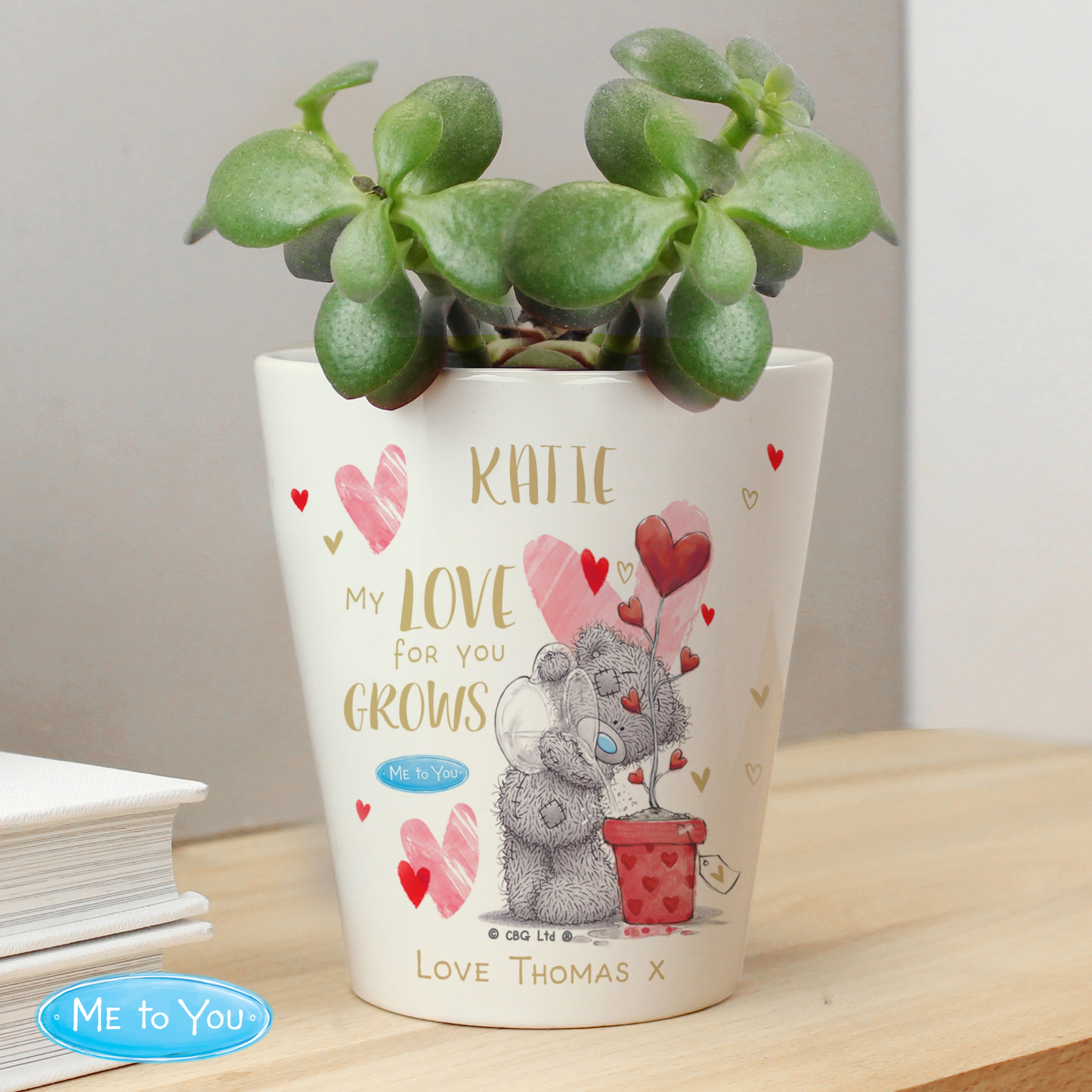 Personalised Love Grows Plant Pot | Custom Ceramic Planter