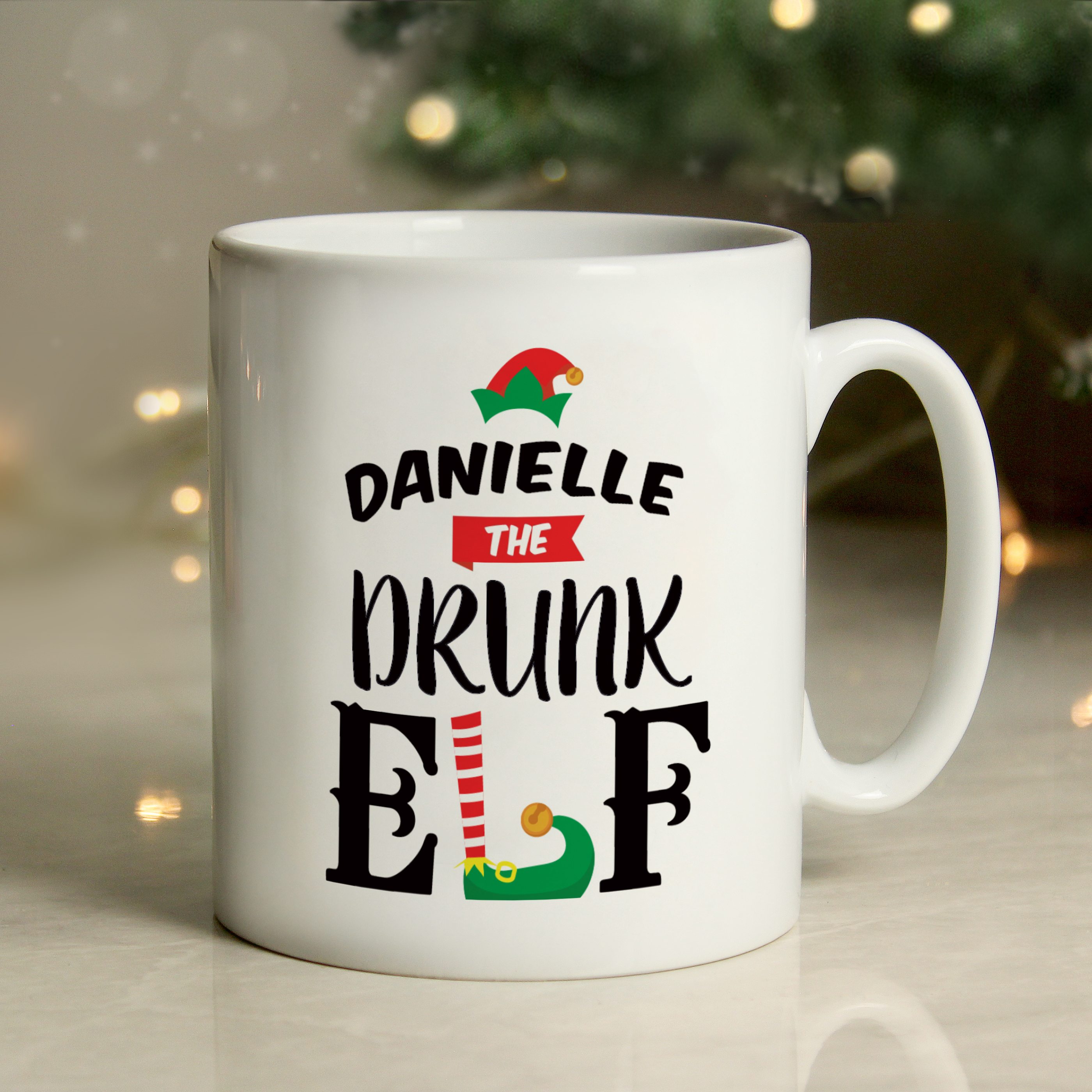 Personalised Elf Christmas Ceramic Mug