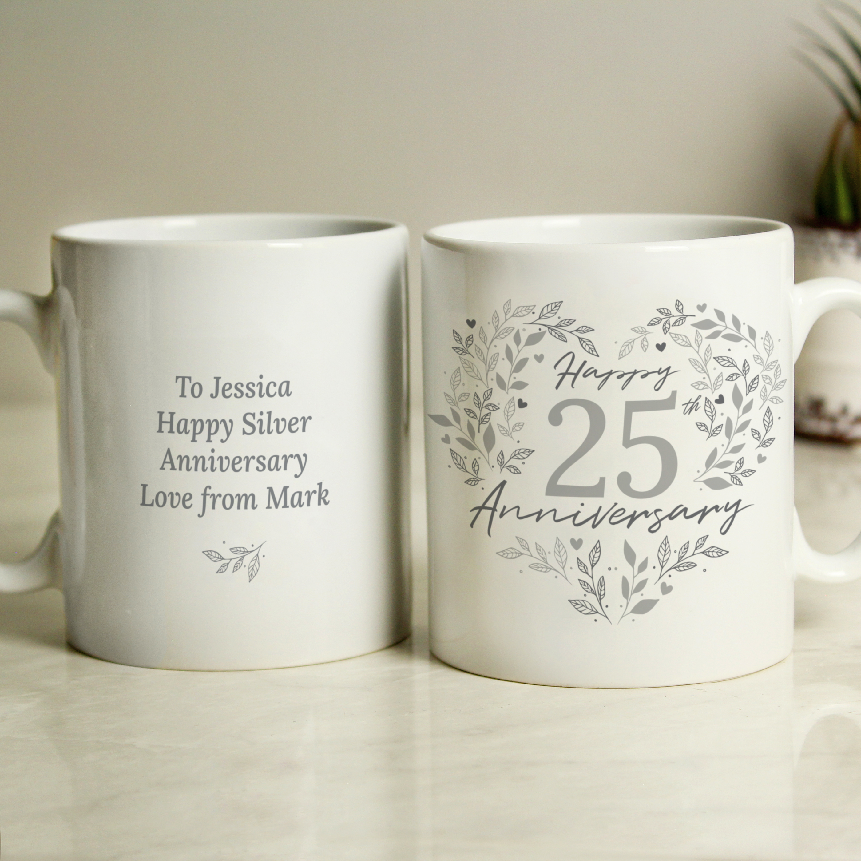 Personalised Silver Anniversary Mug - 25th Wedding Gift
