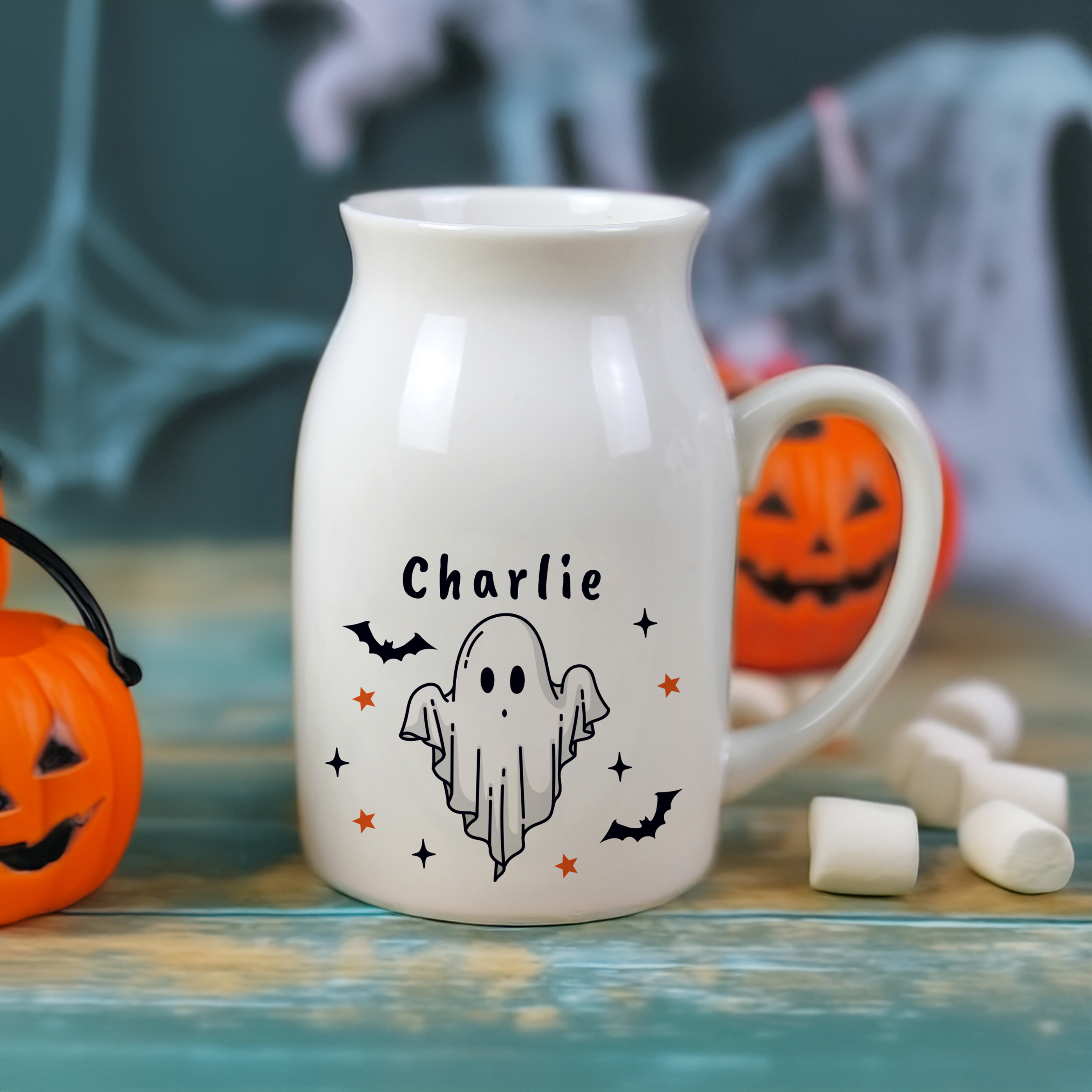 Personalised Halloween Ghost Jug | Custom Spooky Ceramic Drinkware