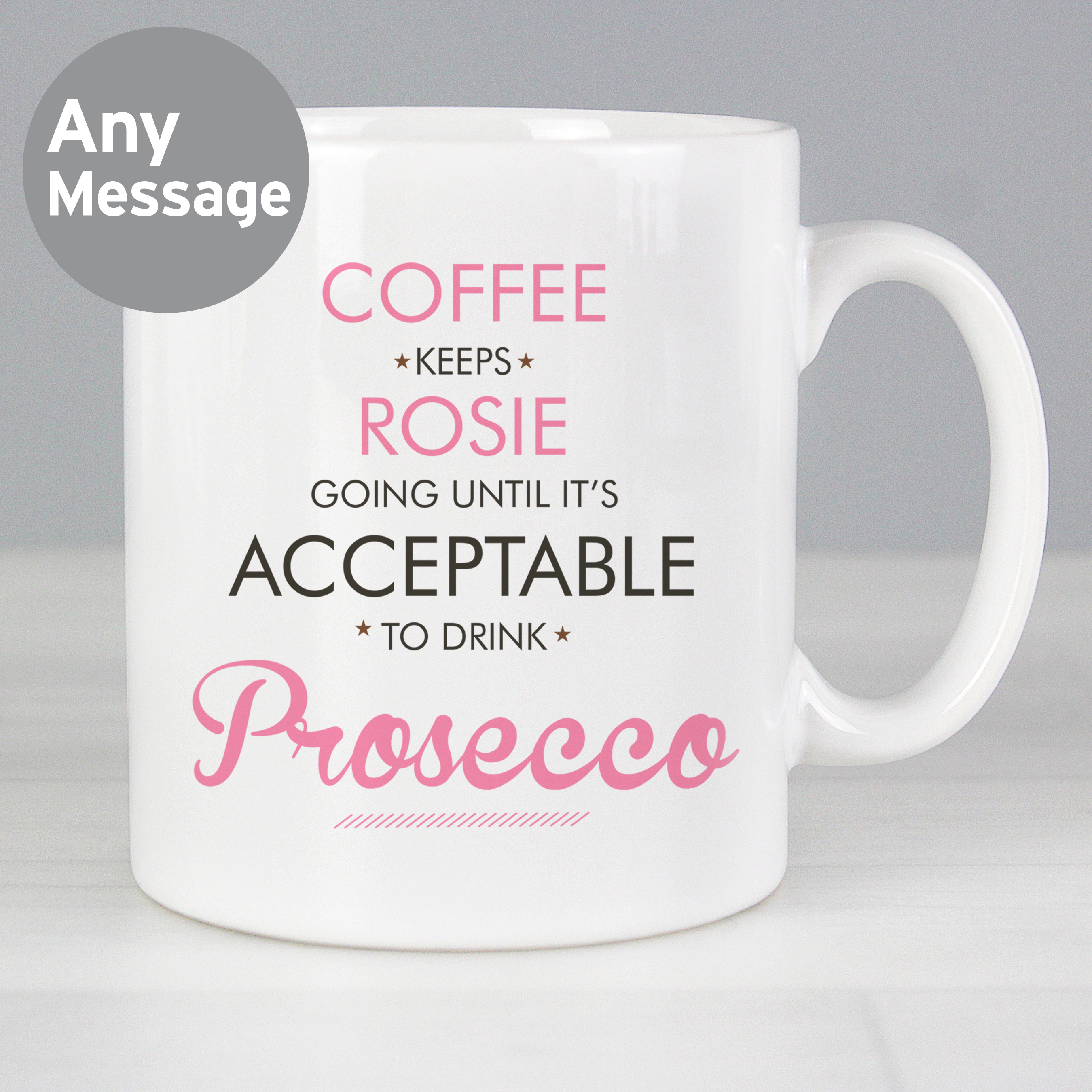 Personalised Pink Acceptable to Drink Ceramic Mug