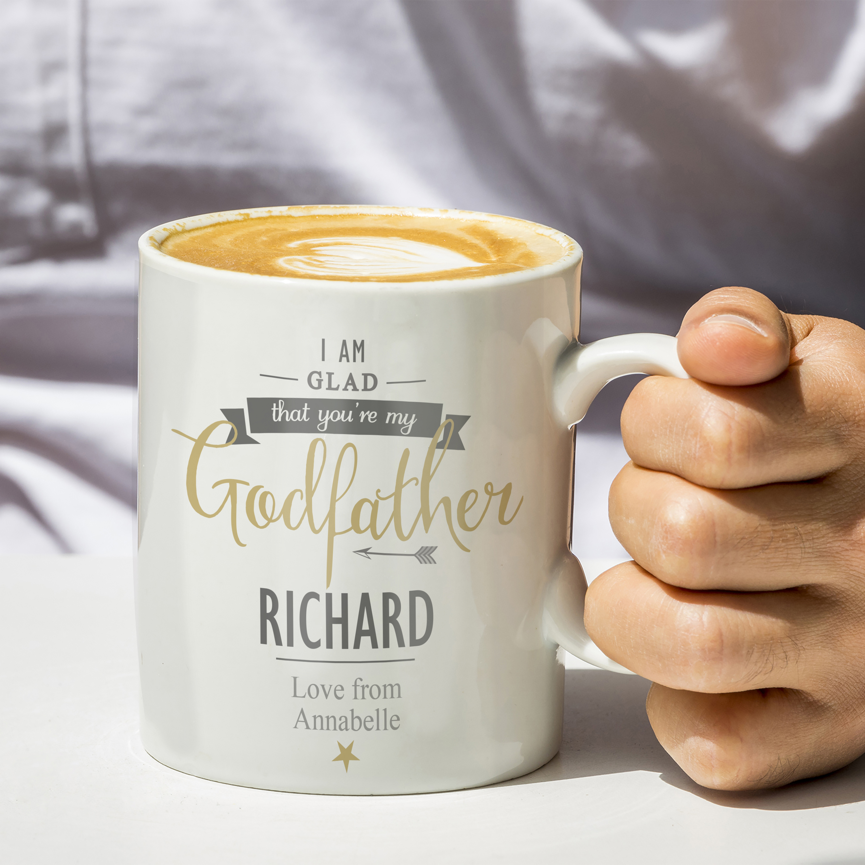 Personalised 'I Am Glad' Godfather Mug with Poem