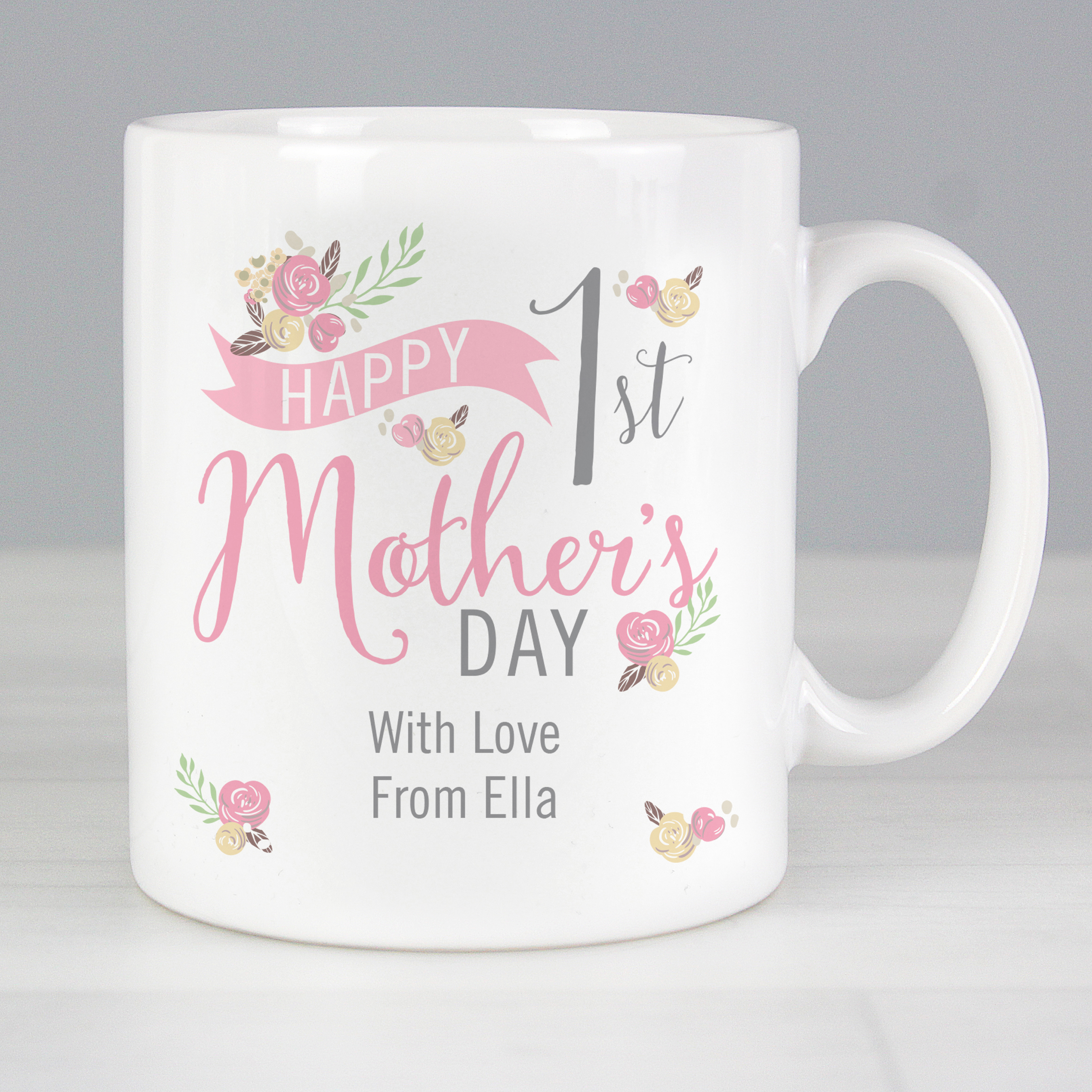 Personalised Floral 1st Mother's Day Mug for New Mums