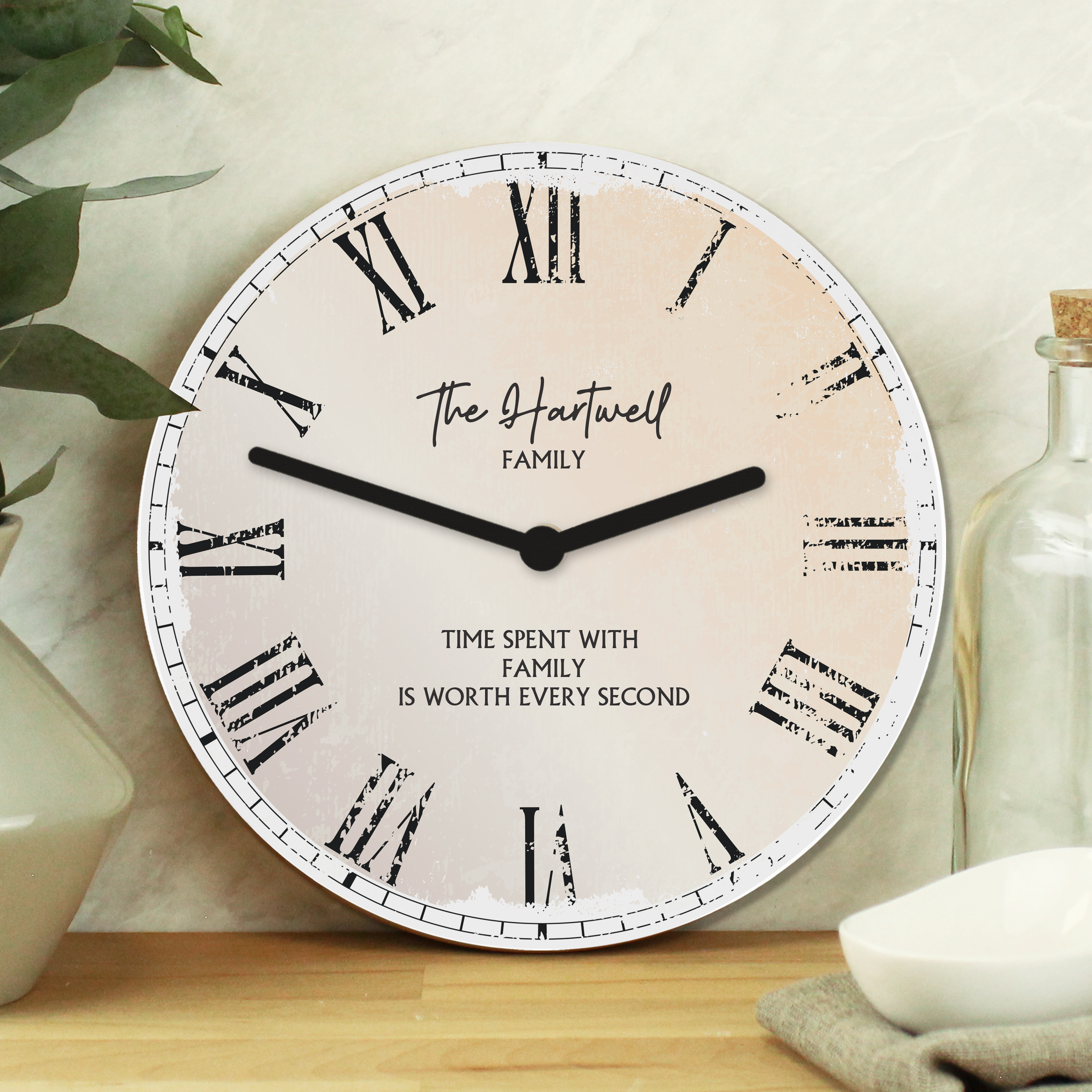 Personalised Rustic Large Wooden Clock | Custom Gift