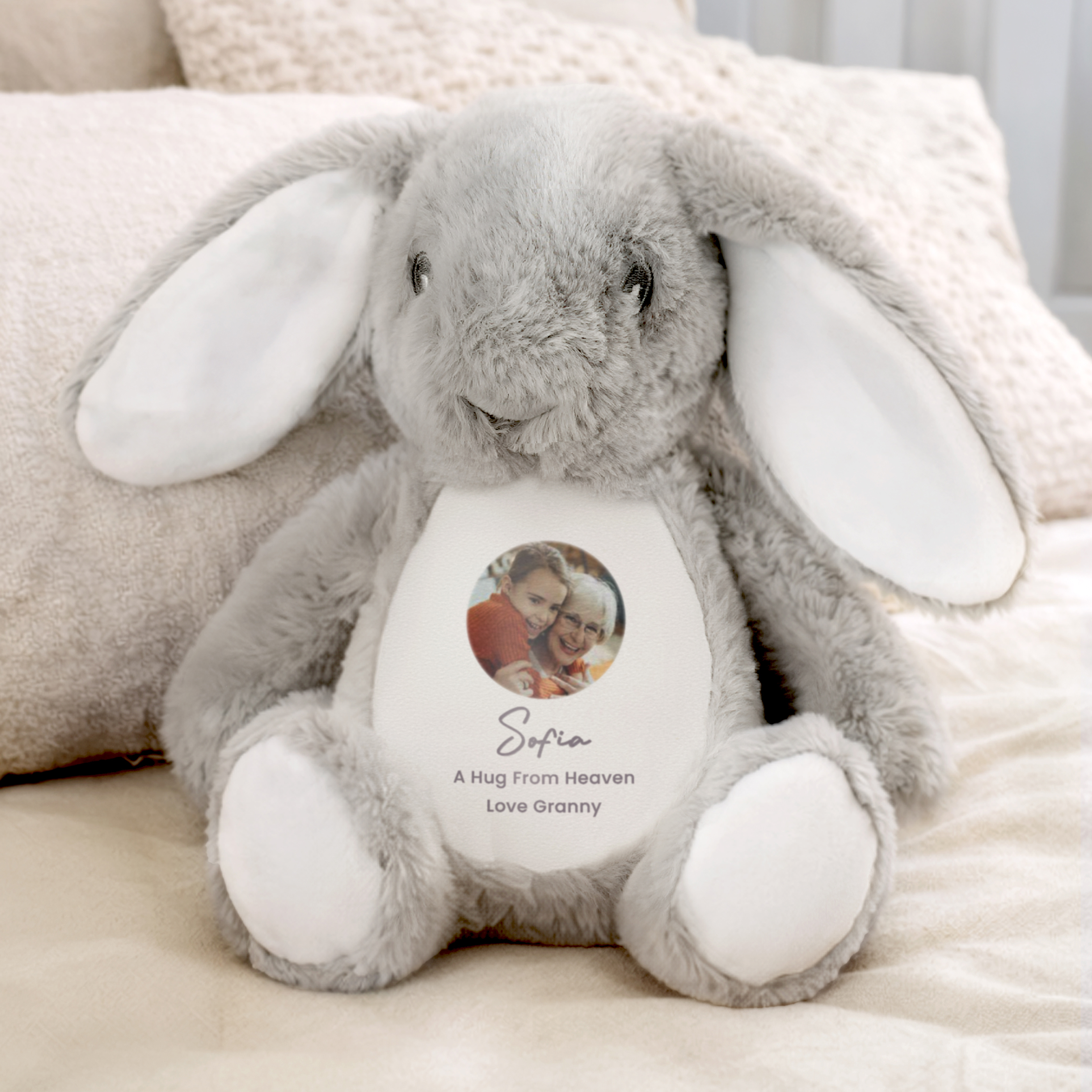 Personalised Photo Upload Bunny Soft Toy