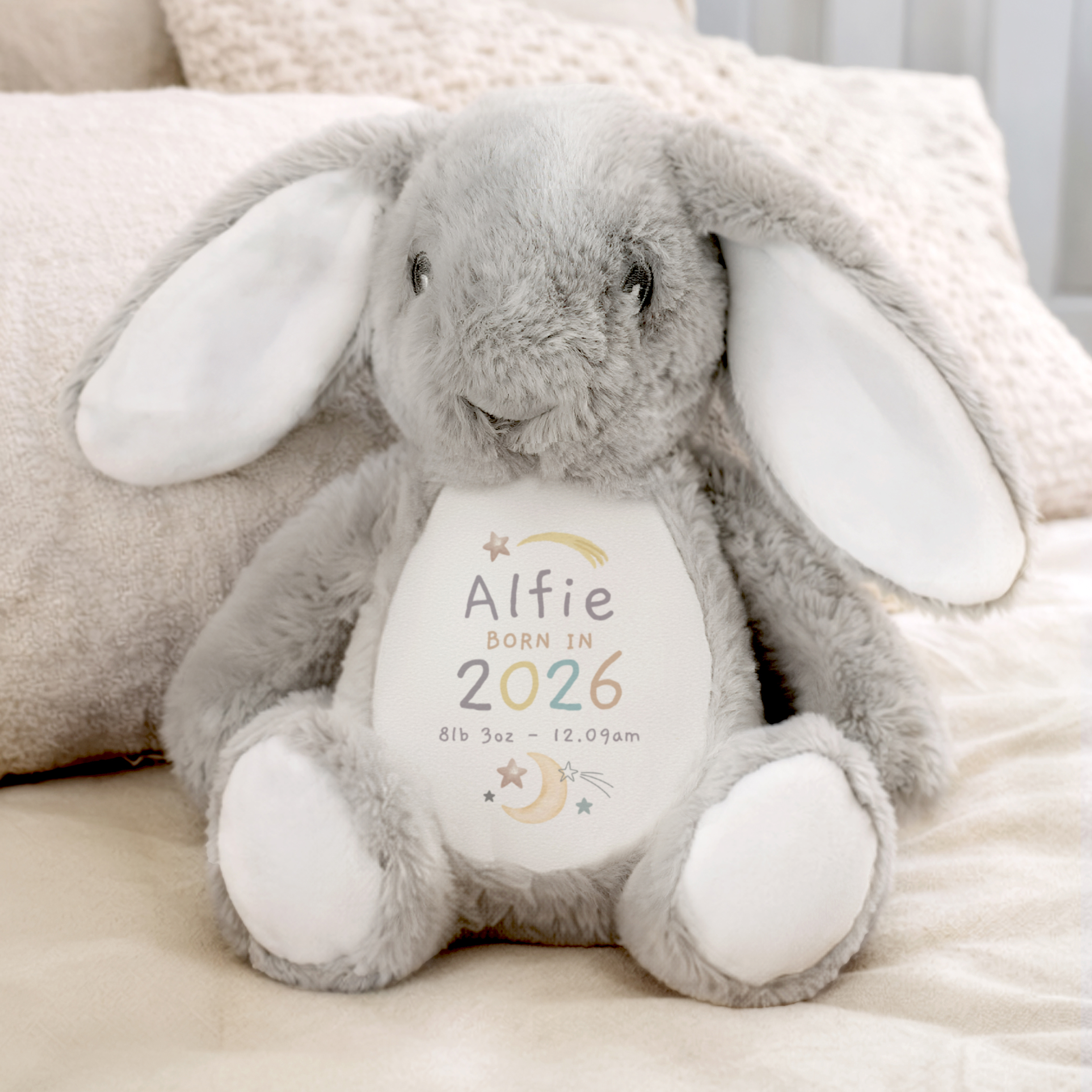 Personalised Born In Bunny Soft Toy - New Baby Gift